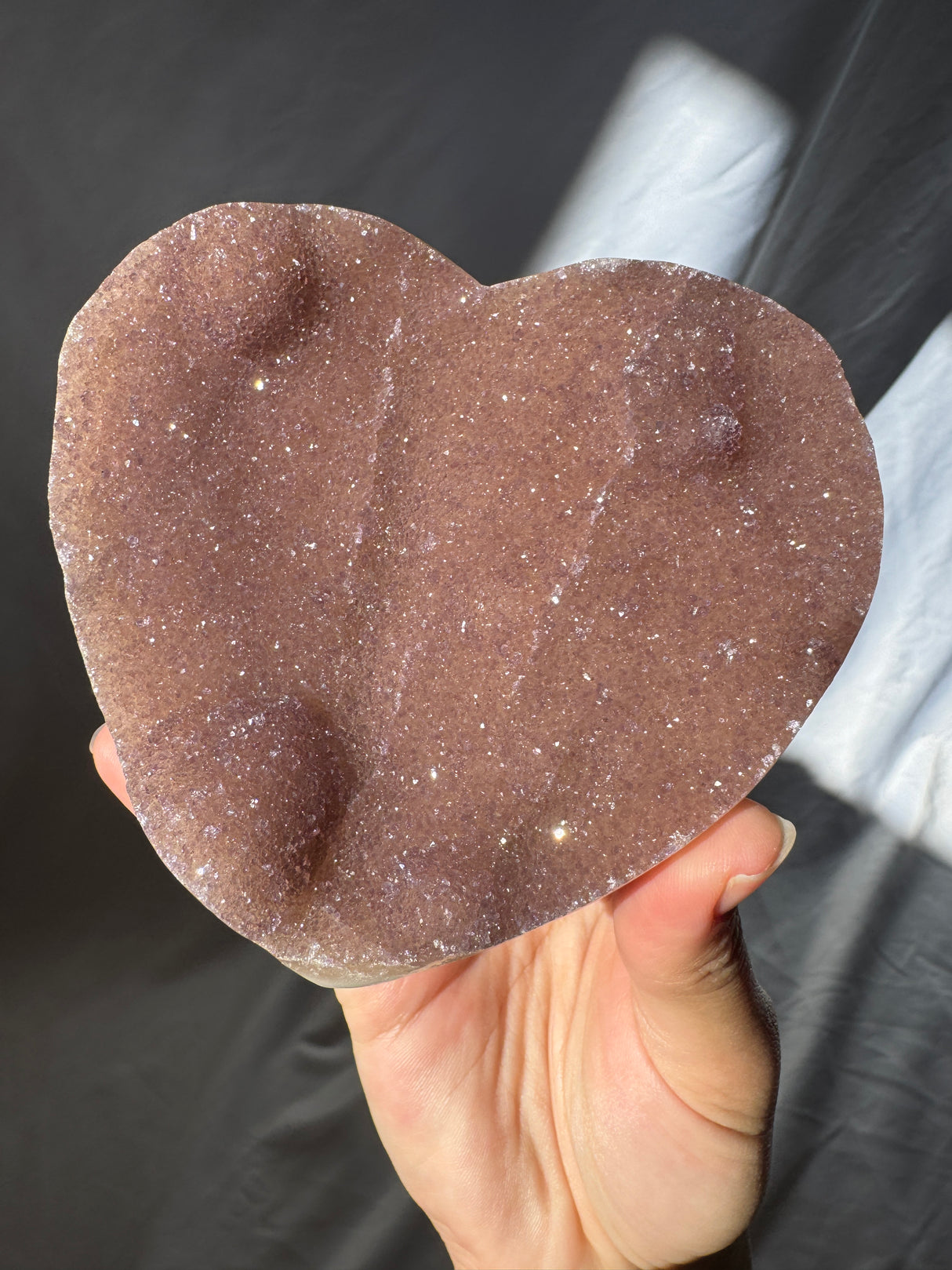 Sugar Druzy Rainbow Amethyst Heart