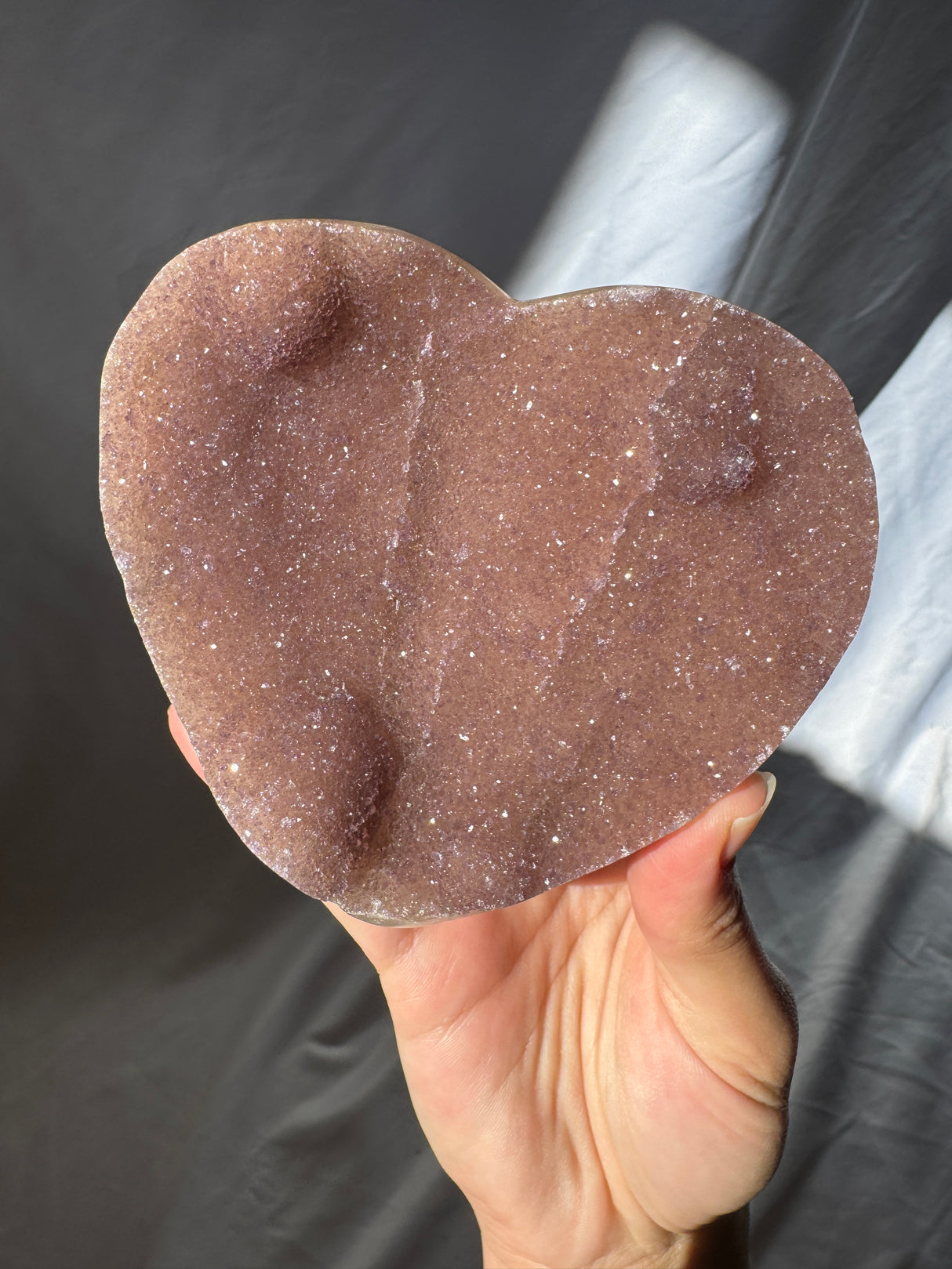 Sugar Druzy Rainbow Amethyst Heart