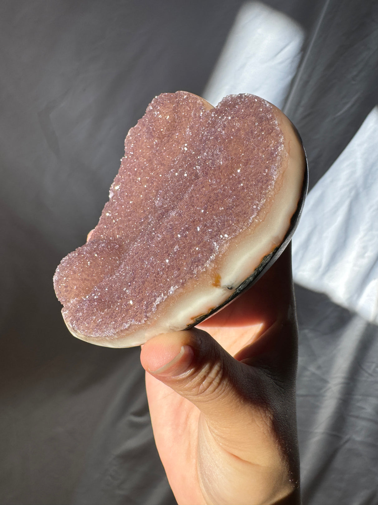 Sugar Druzy Rainbow Amethyst Heart