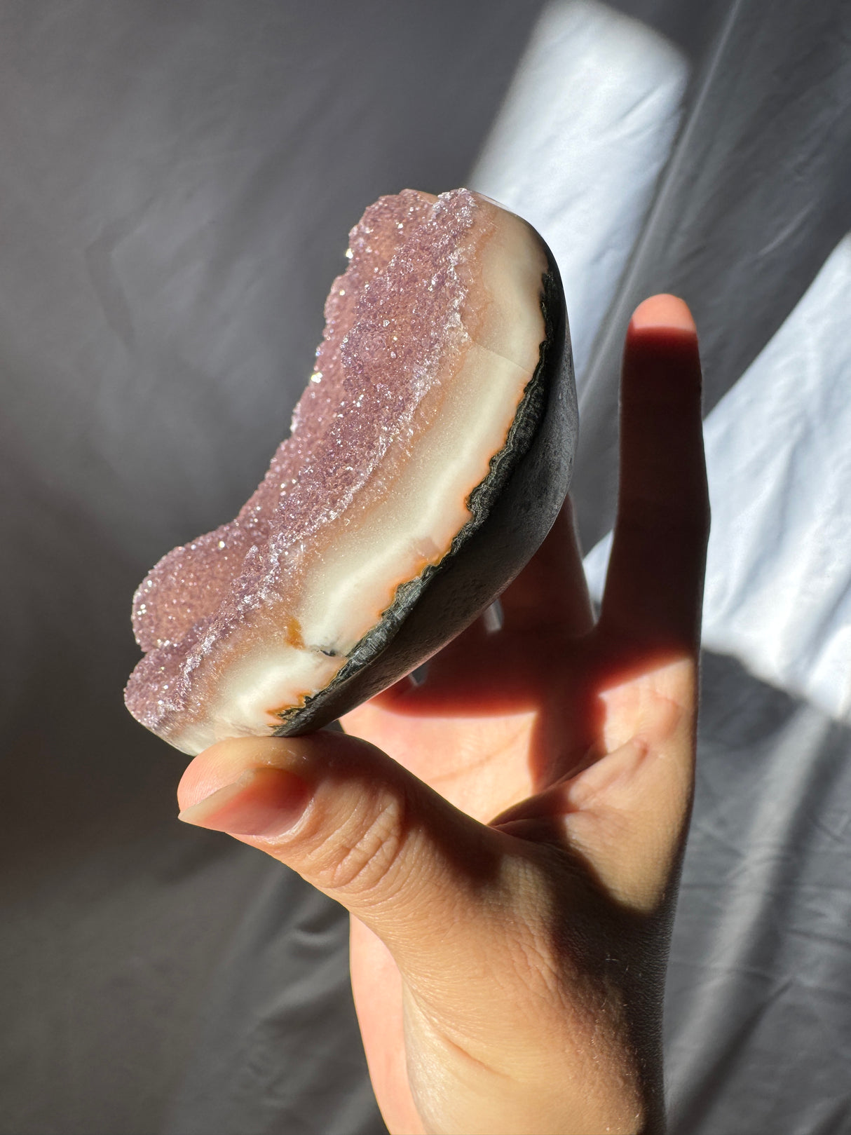 Sugar Druzy Rainbow Amethyst Heart