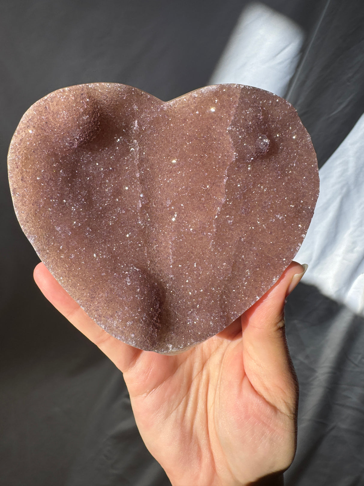 Sugar Druzy Rainbow Amethyst Heart