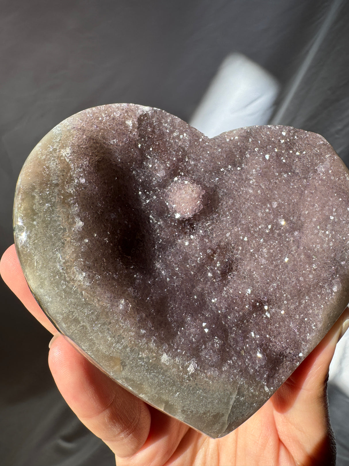 Lavender Druzy Rainbow Amethyst Heart