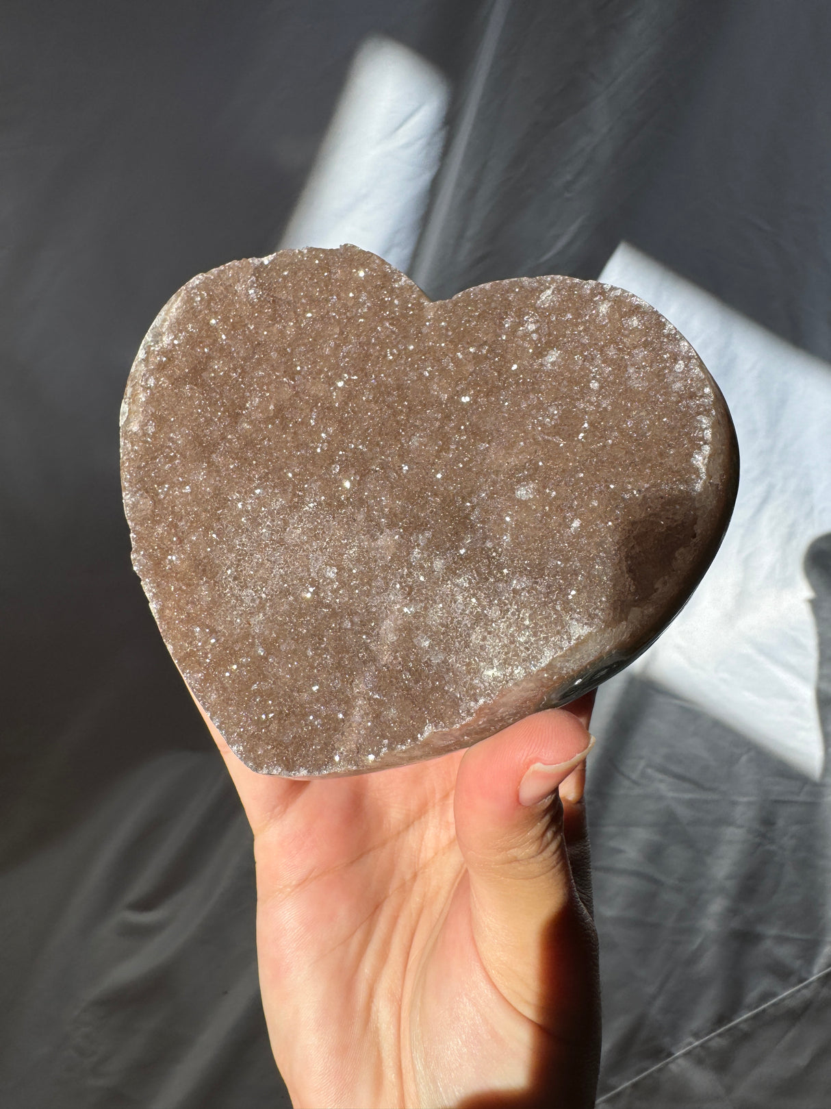 Chocolate Druzy Rainbow Amethyst Heart
