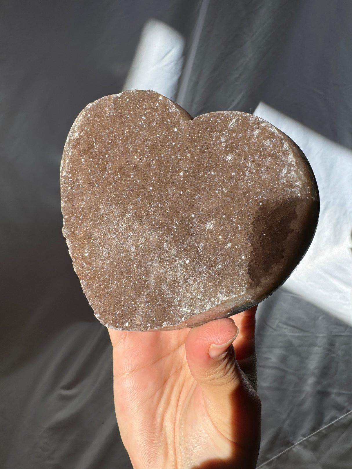 Chocolate Druzy Rainbow Amethyst Heart