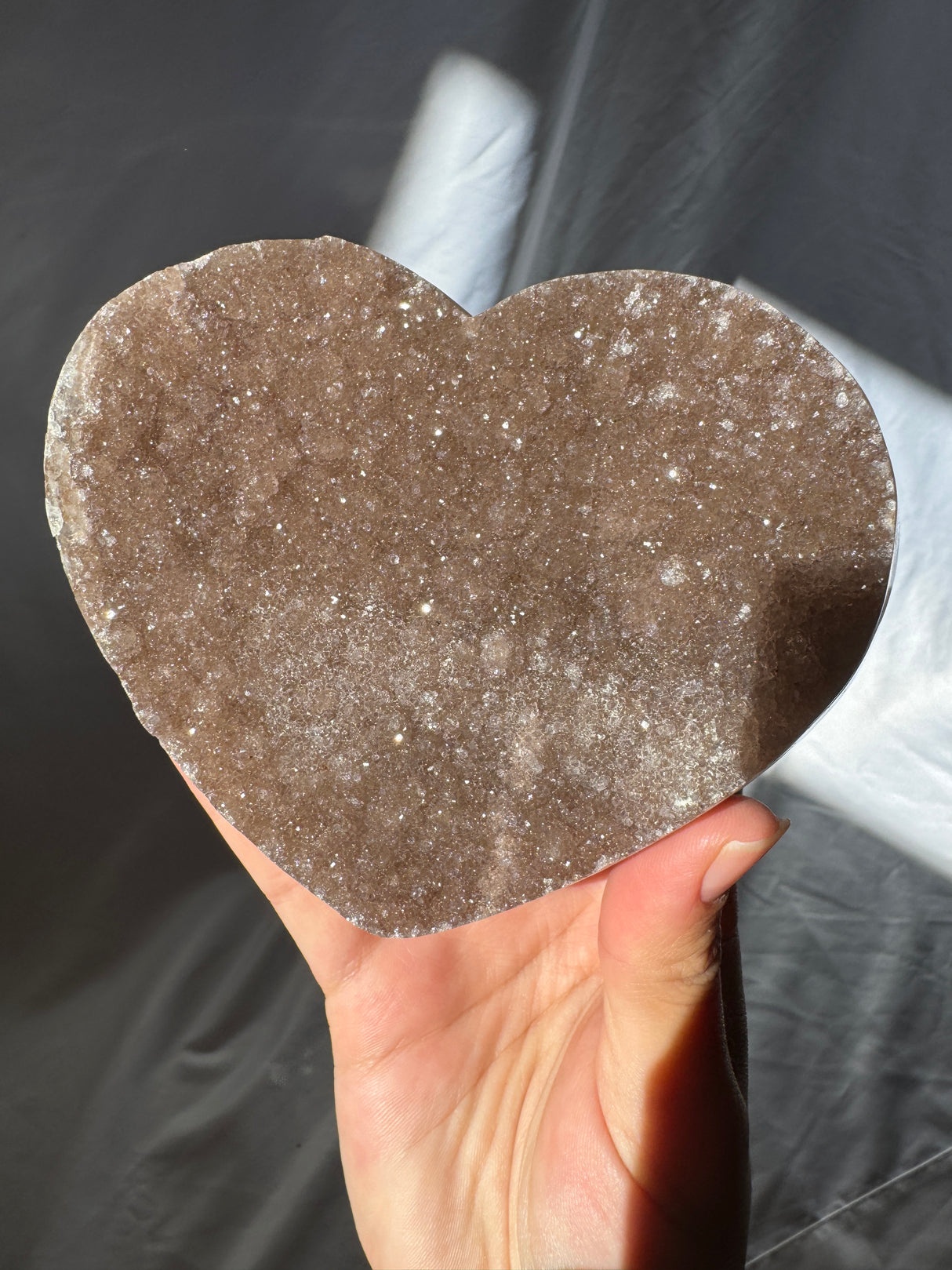 Chocolate Druzy Rainbow Amethyst Heart