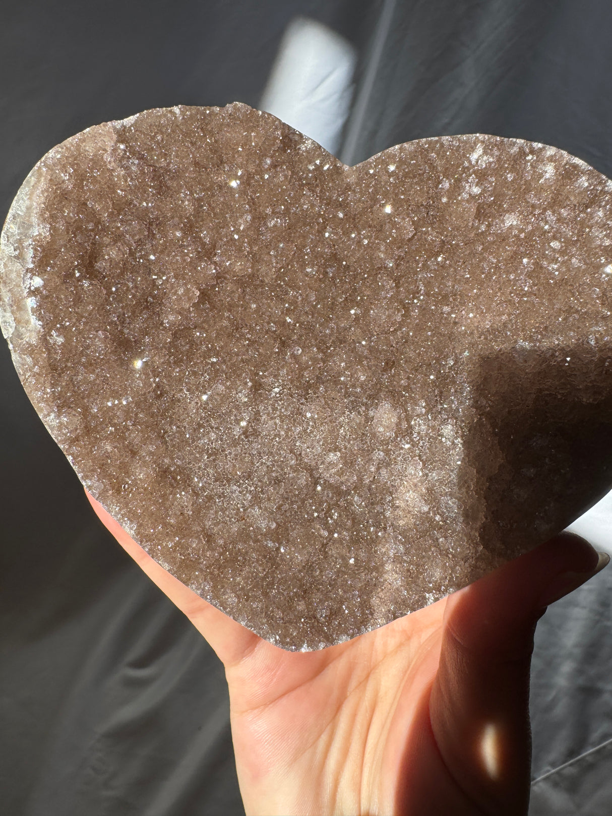 Chocolate Druzy Rainbow Amethyst Heart