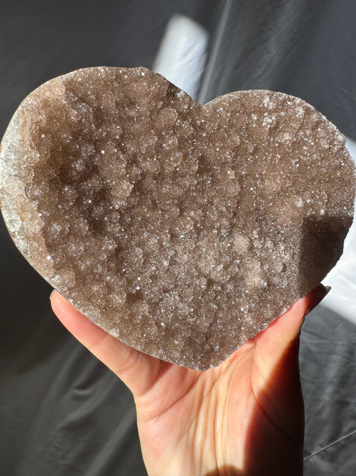 Chocolate Druzy Rainbow Amethyst Heart