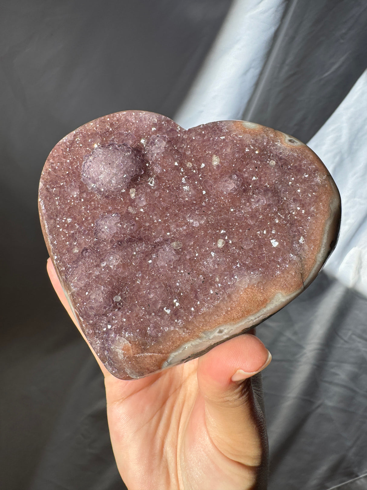Berry Rainbow Amethyst Heart