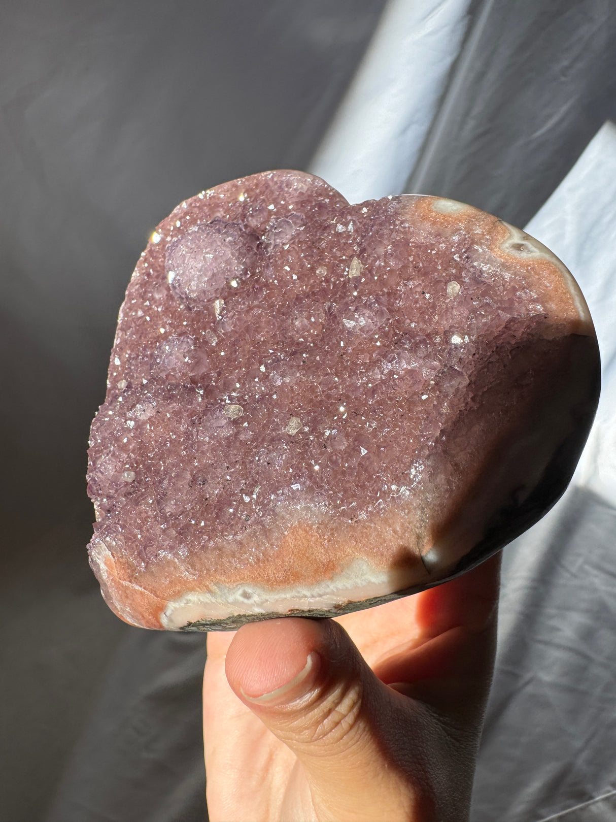 Berry Rainbow Amethyst Heart