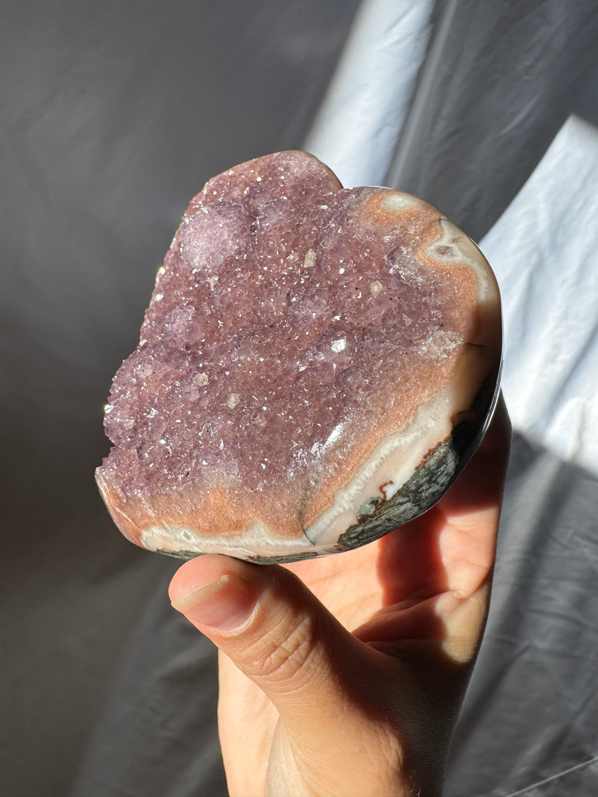 Berry Rainbow Amethyst Heart