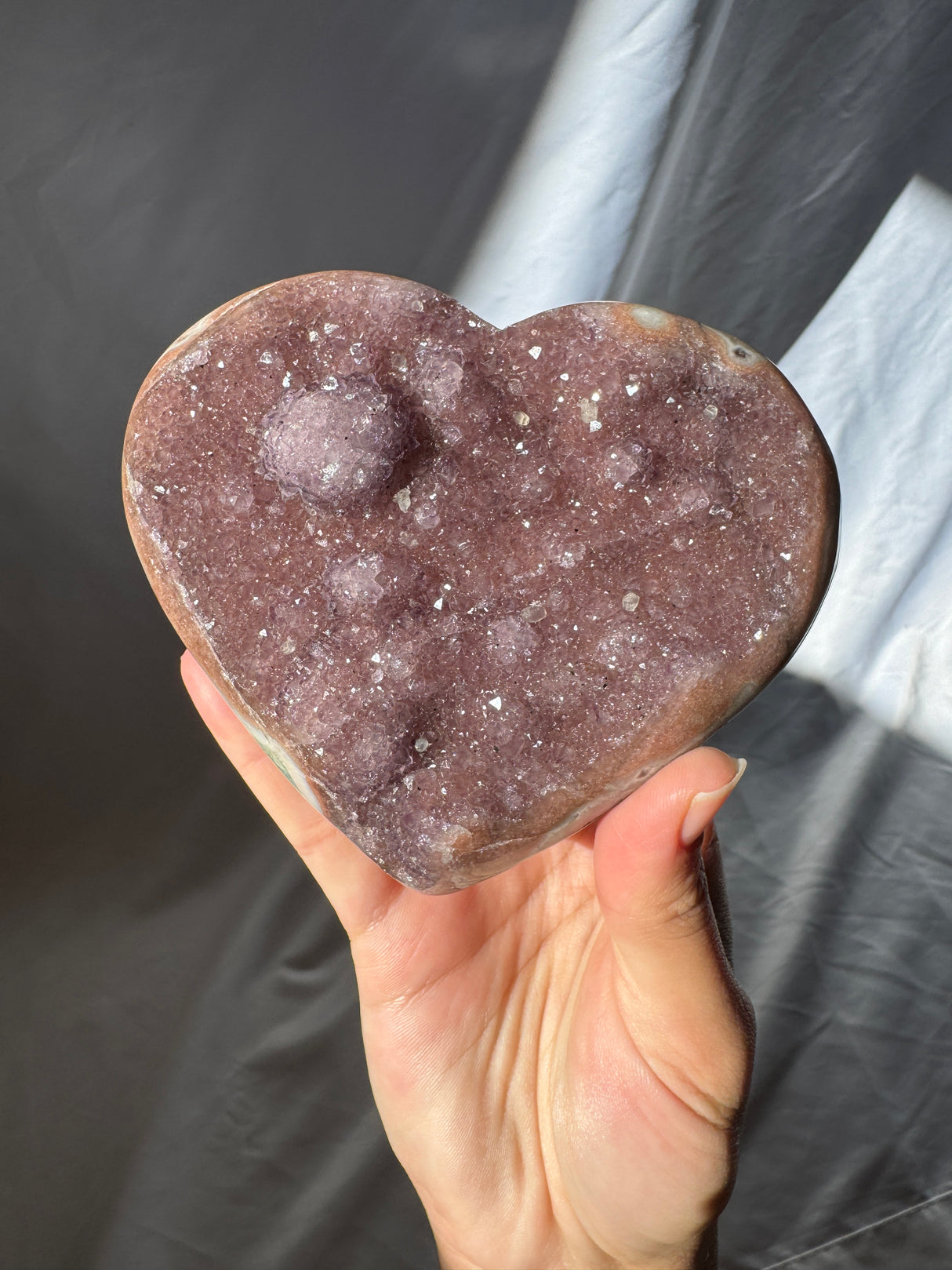 Berry Rainbow Amethyst Heart