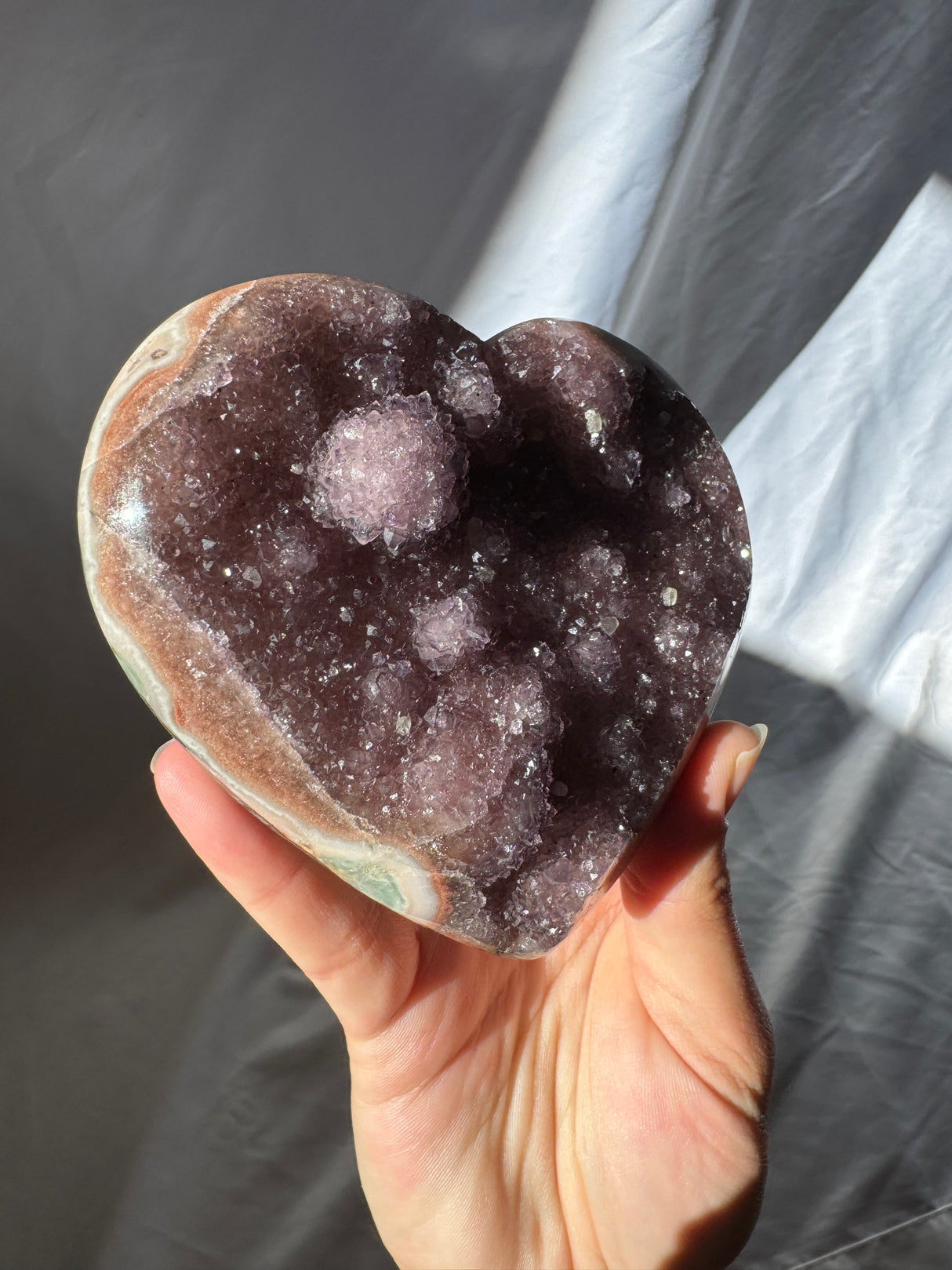 Berry Rainbow Amethyst Heart
