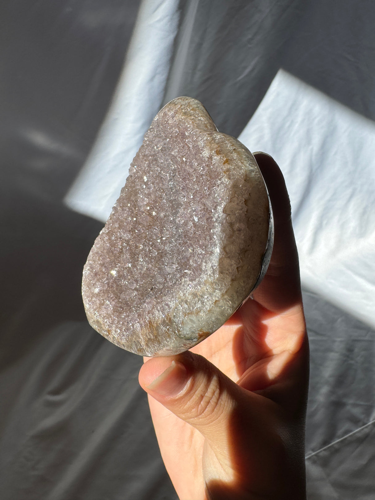 Grey Rainbow Amethyst Heart