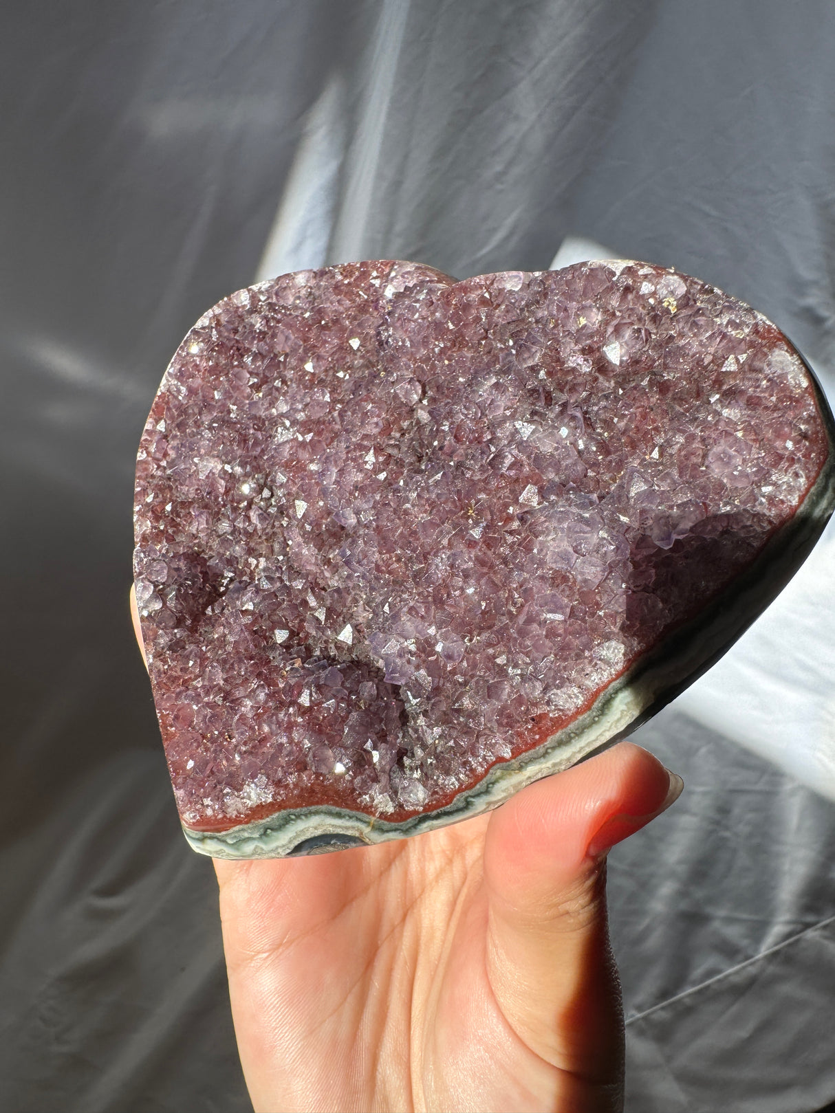 Rainbow Amethyst Heart