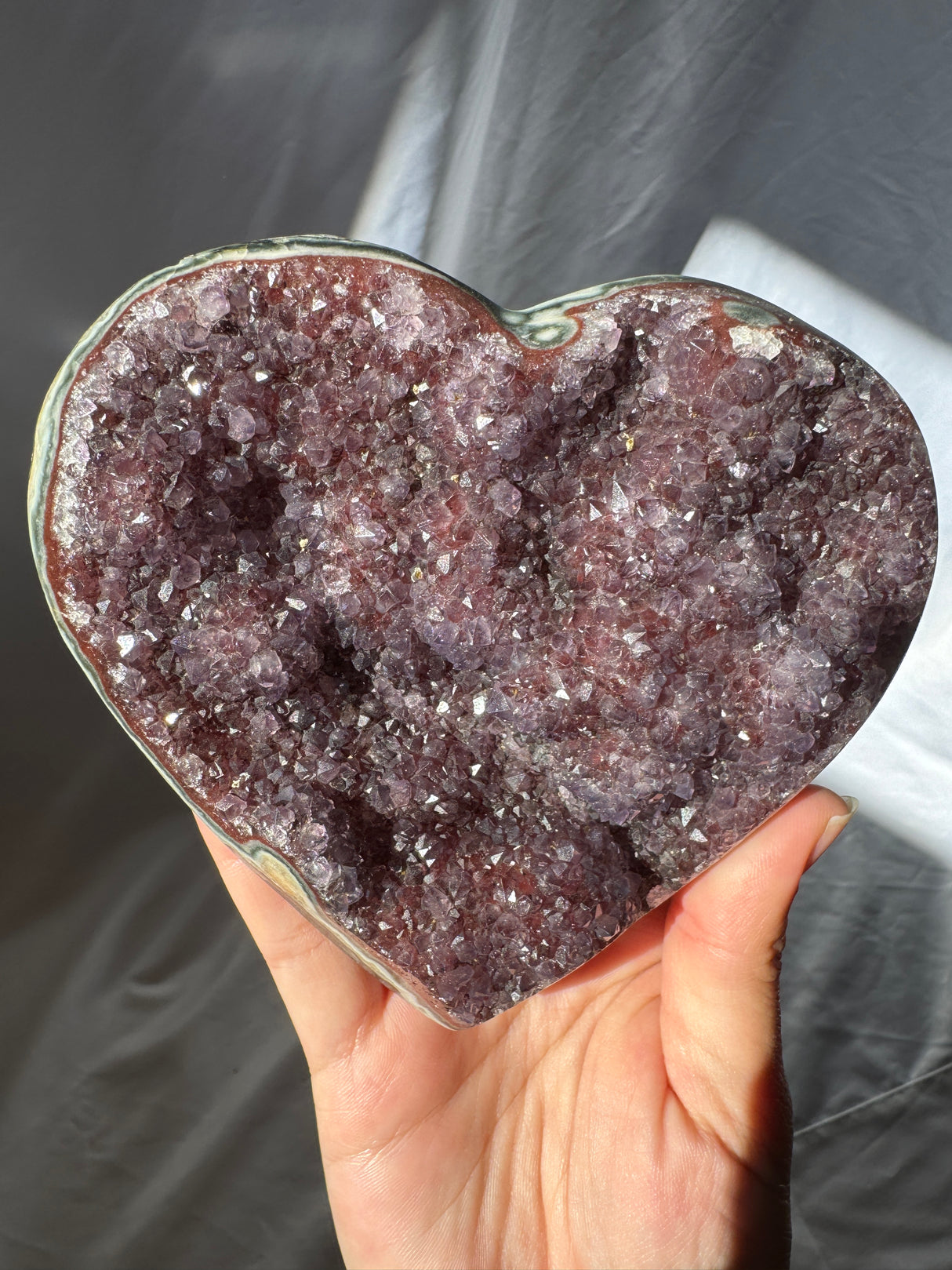 Rainbow Amethyst Heart