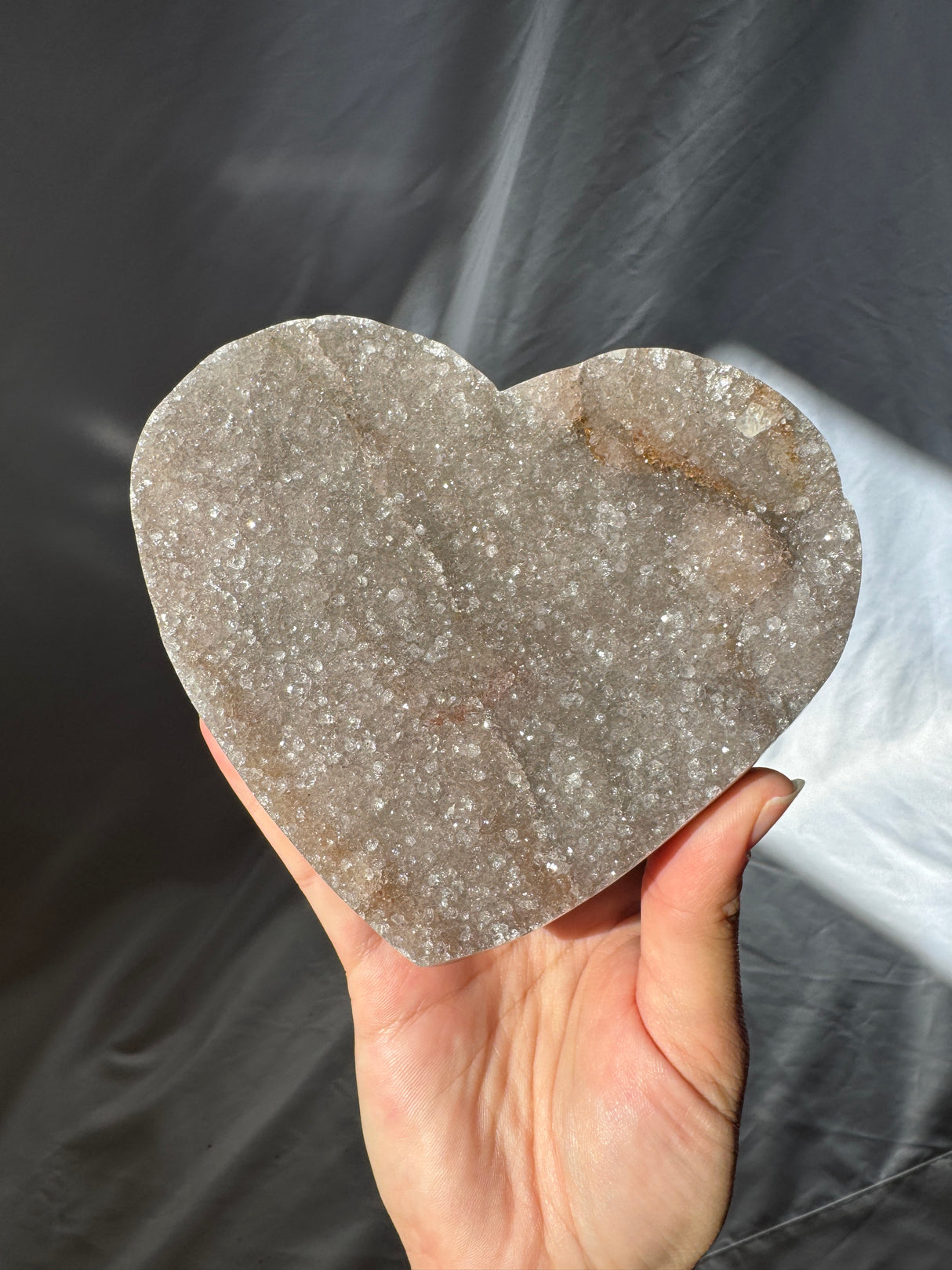 Grey Rainbow Amethyst Heart
