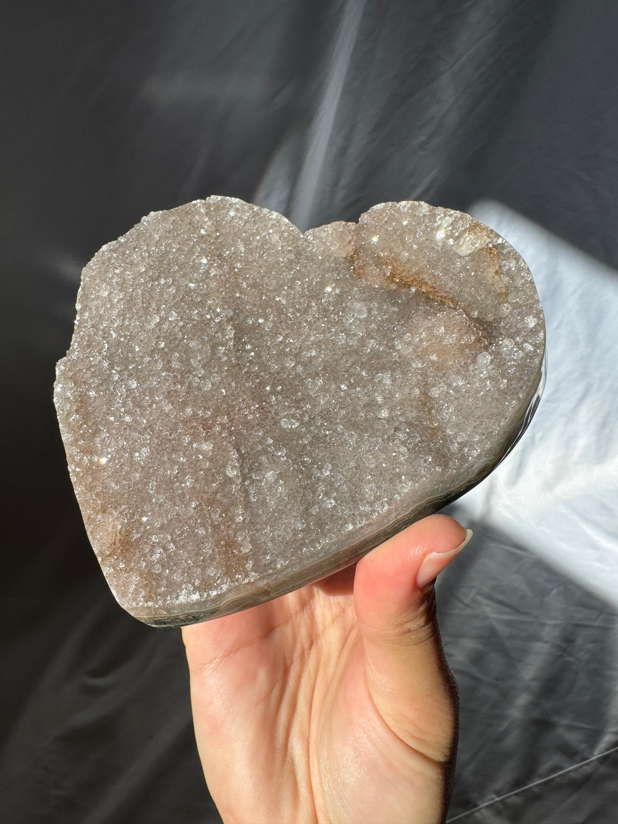 Grey Rainbow Amethyst Heart