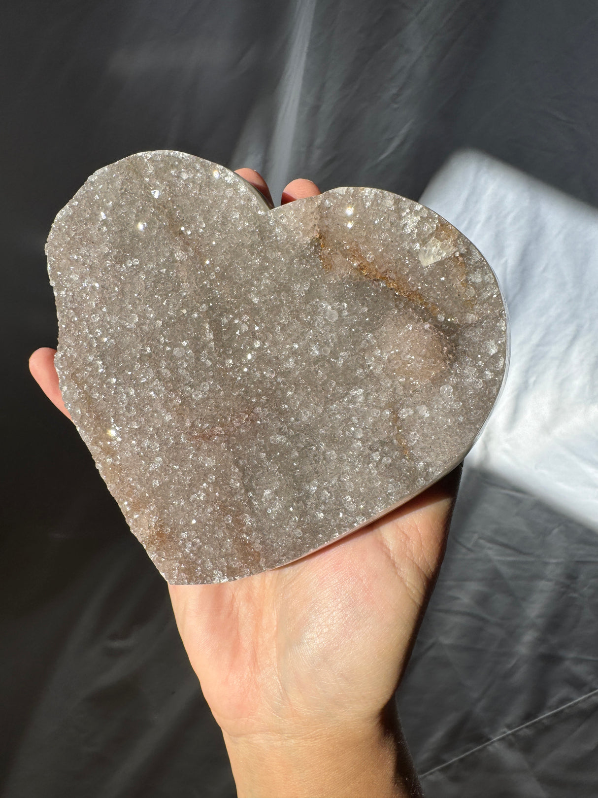 Grey Rainbow Amethyst Heart