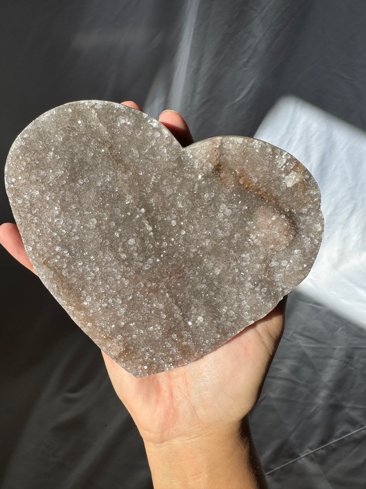 Grey Rainbow Amethyst Heart