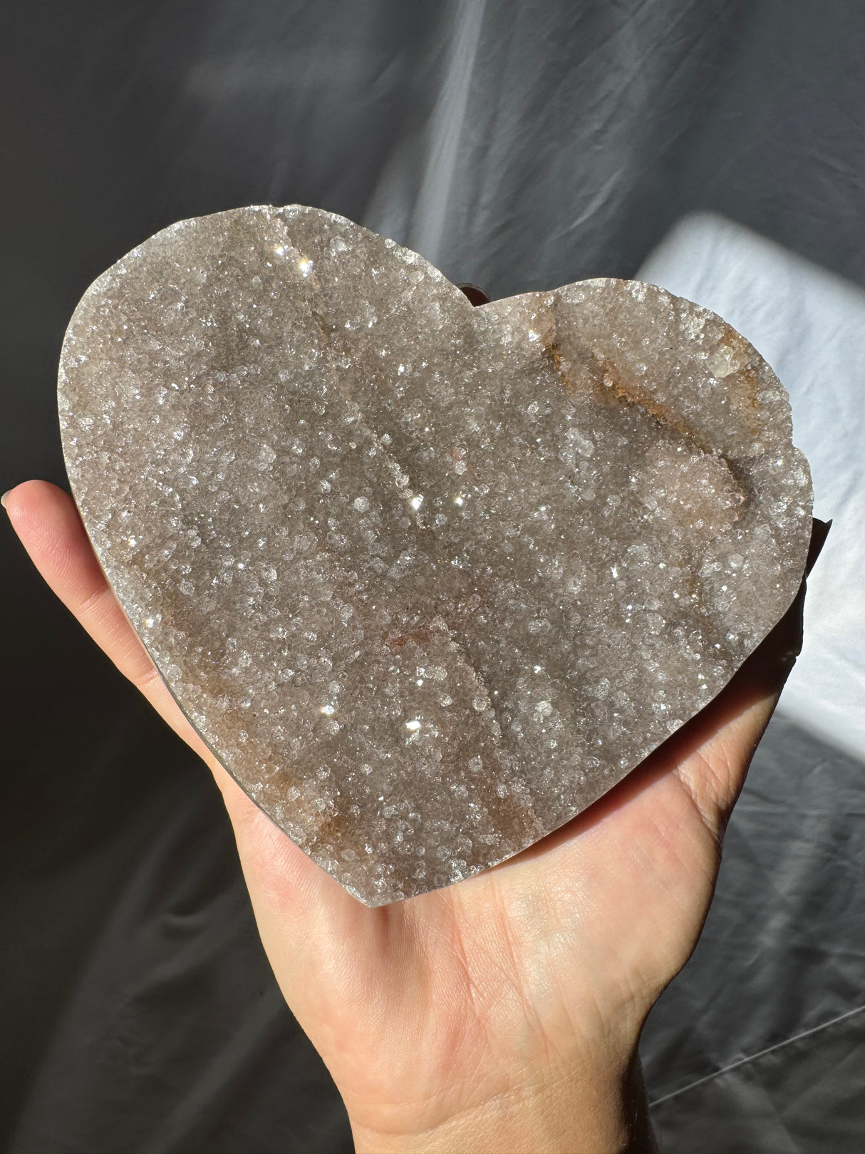 Grey Rainbow Amethyst Heart