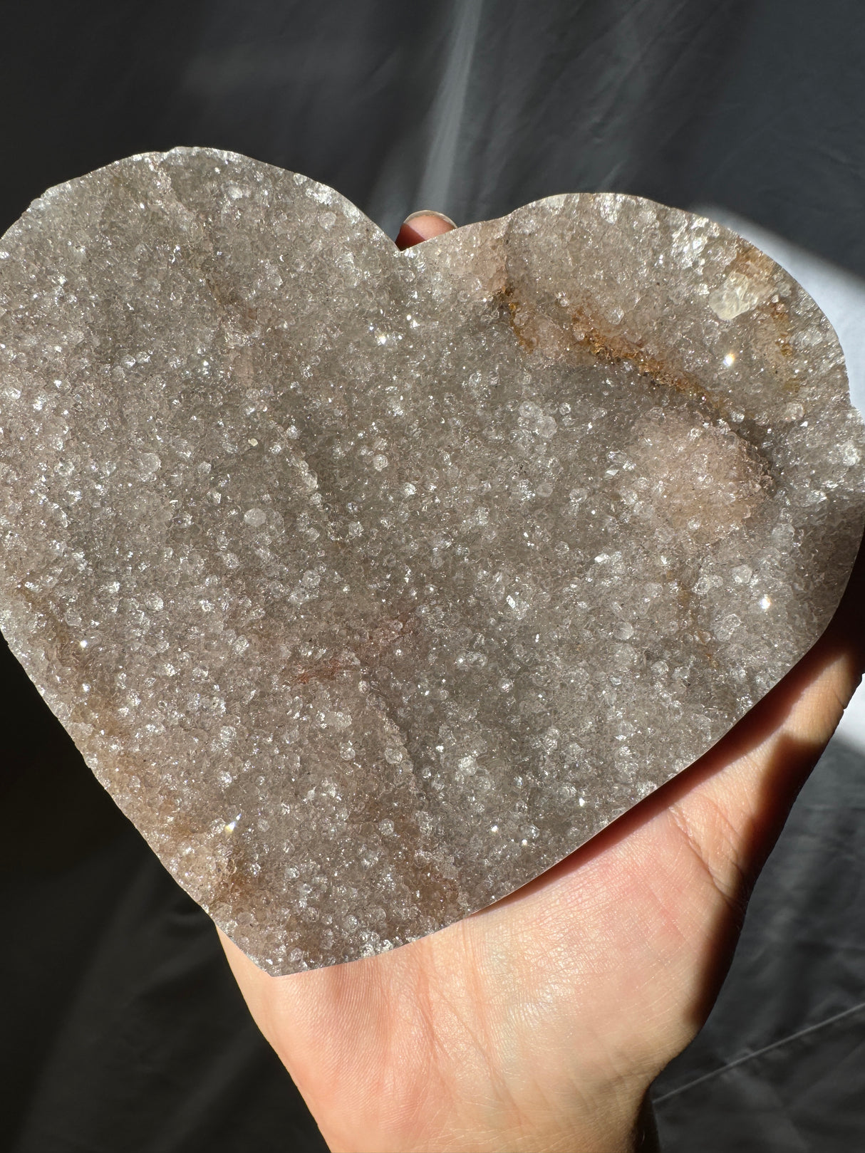 Grey Rainbow Amethyst Heart