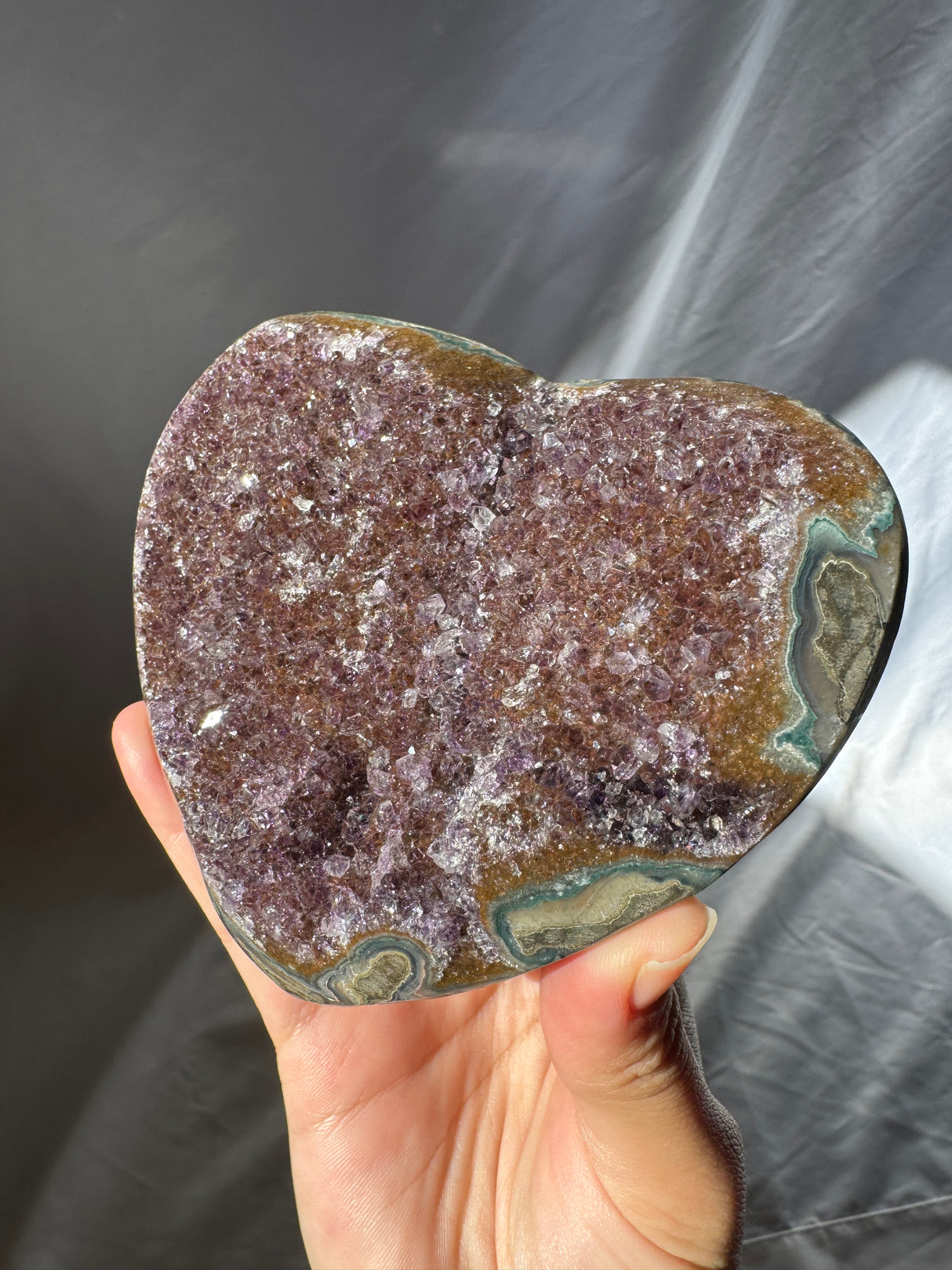 Rainbow Amethyst Heart