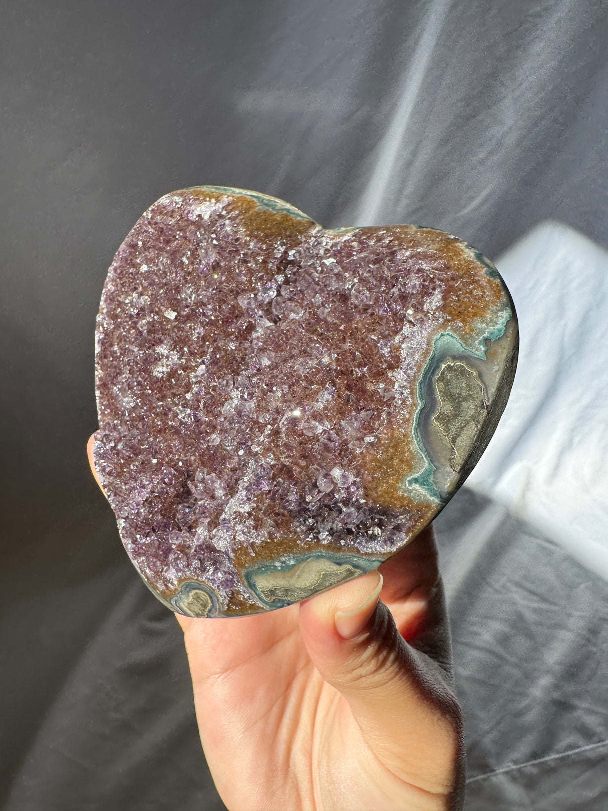 Rainbow Amethyst Heart