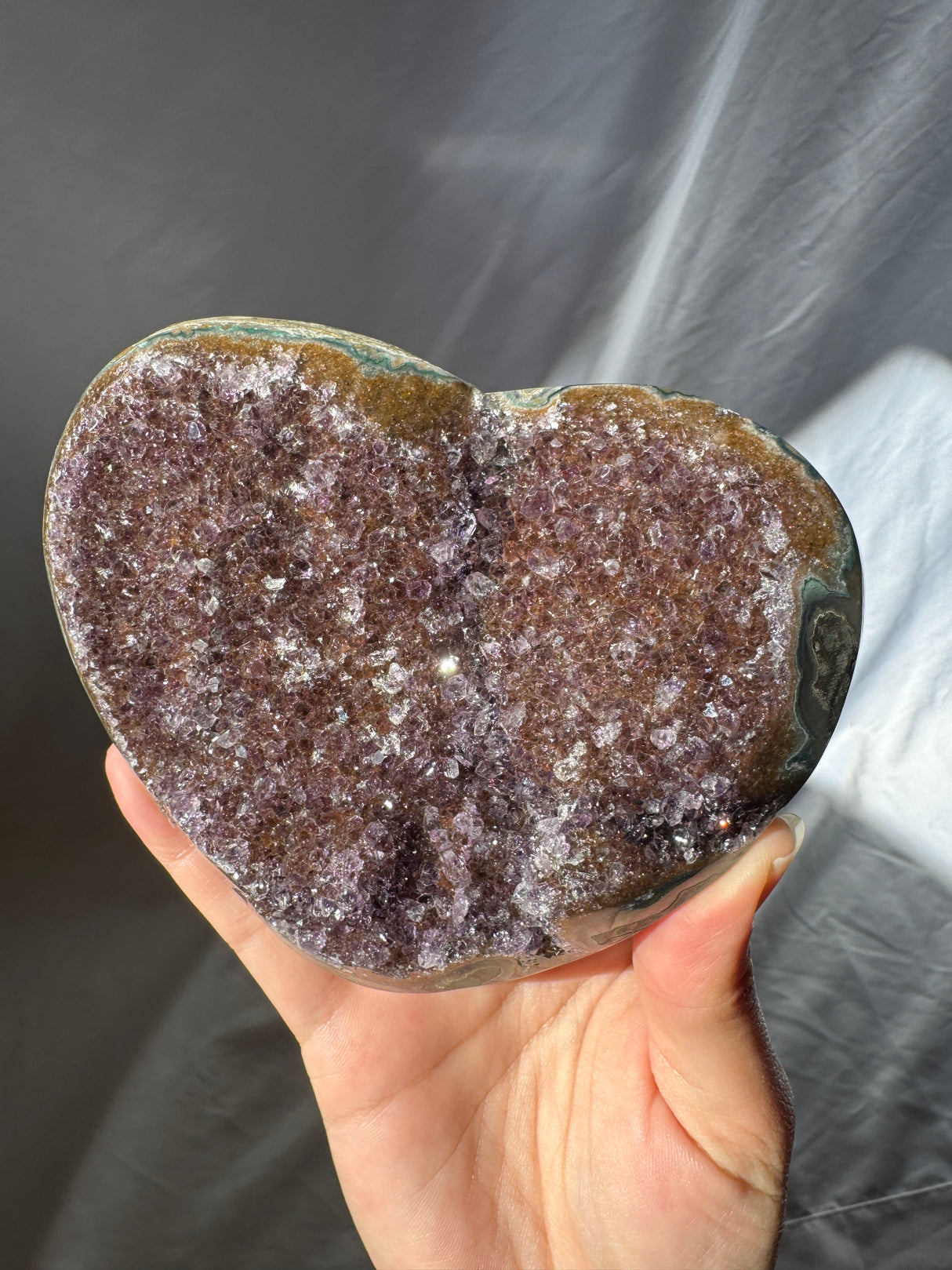 Rainbow Amethyst Heart