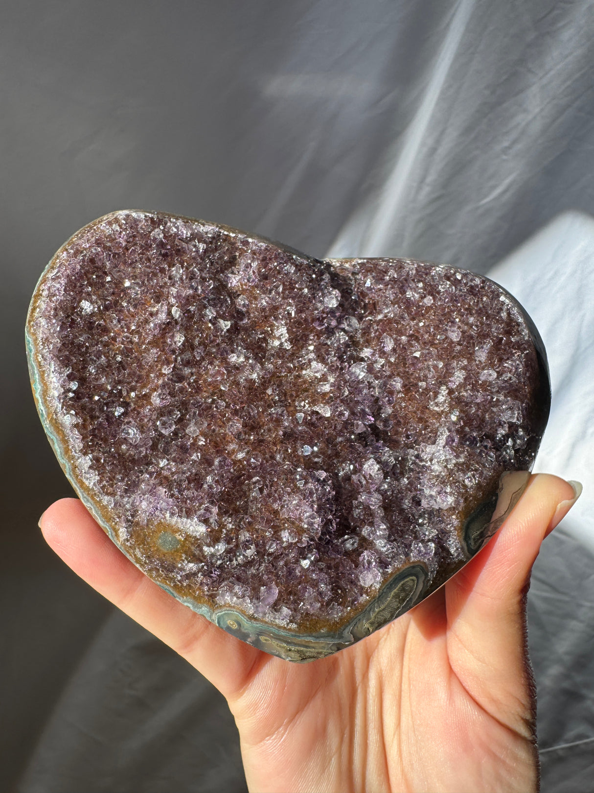 Rainbow Amethyst Heart