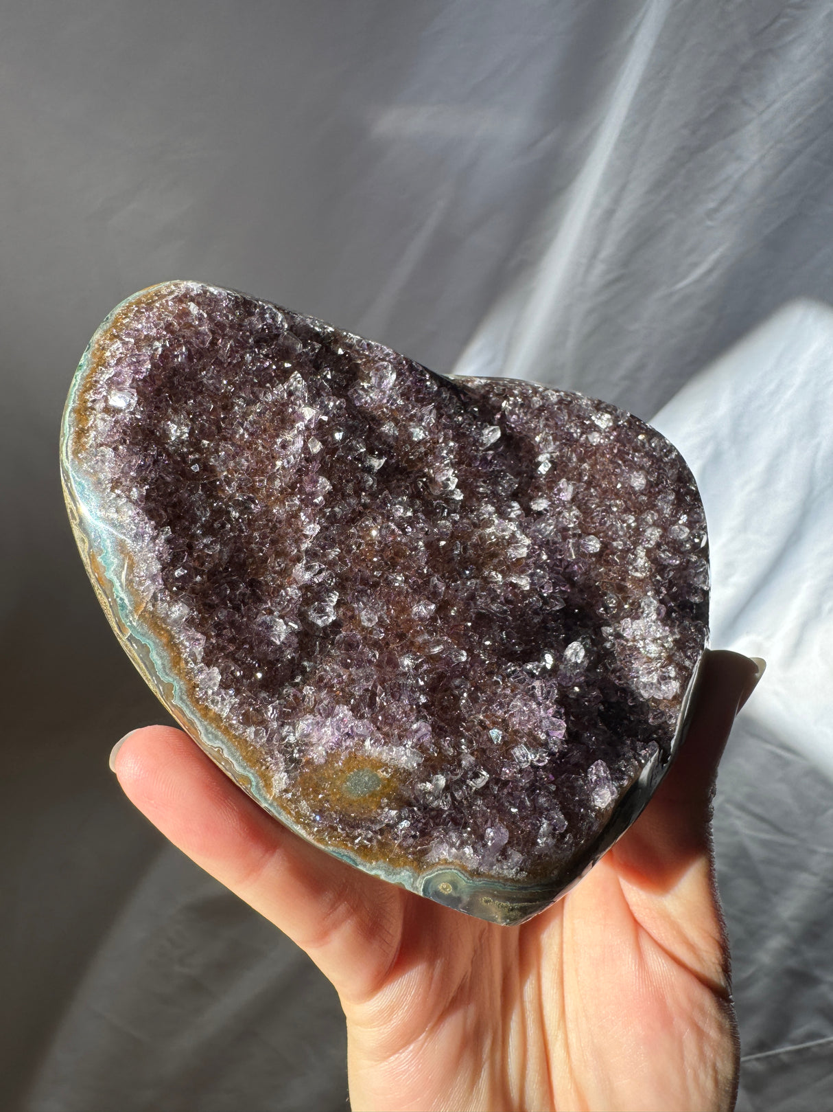 Rainbow Amethyst Heart