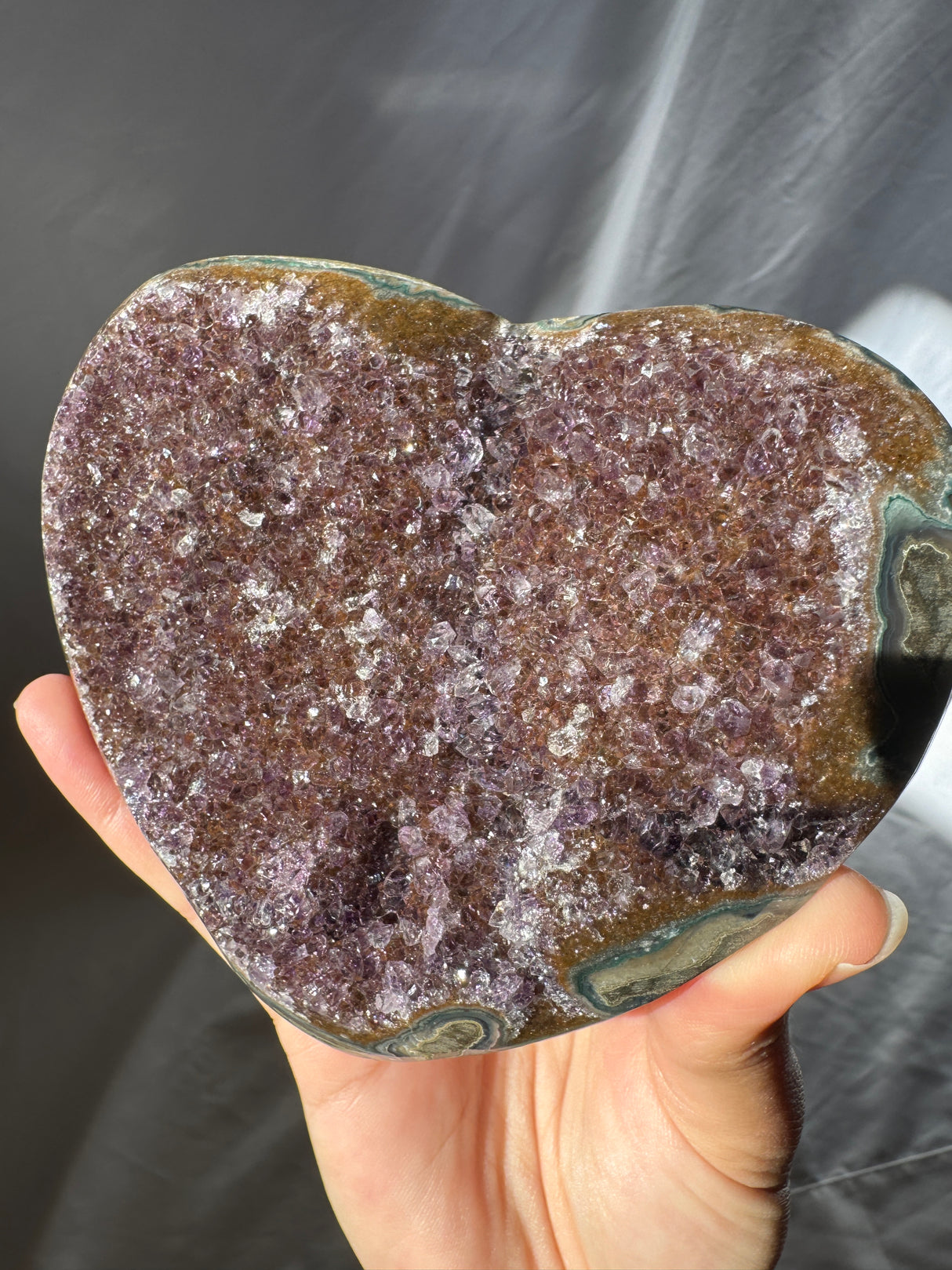 Rainbow Amethyst Heart
