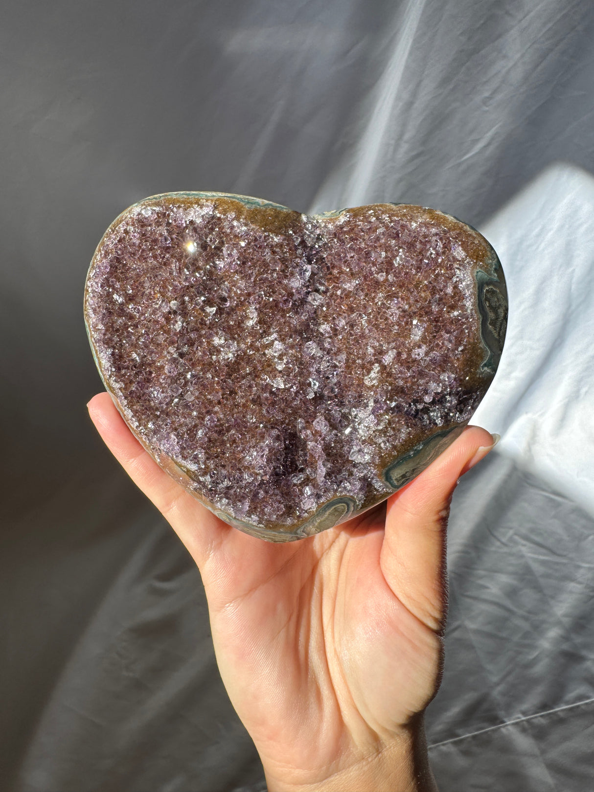 Rainbow Amethyst Heart