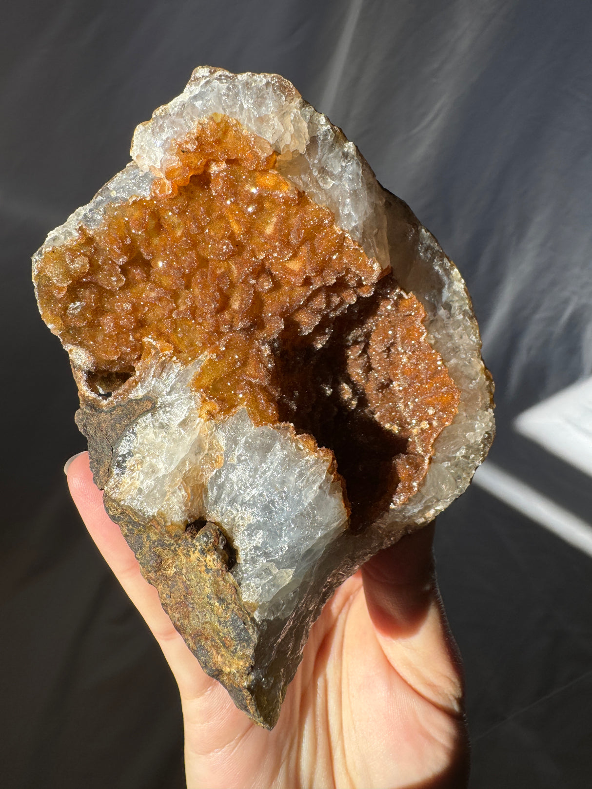 Copper Raw Sugar Druzy Rainbow Amethyst