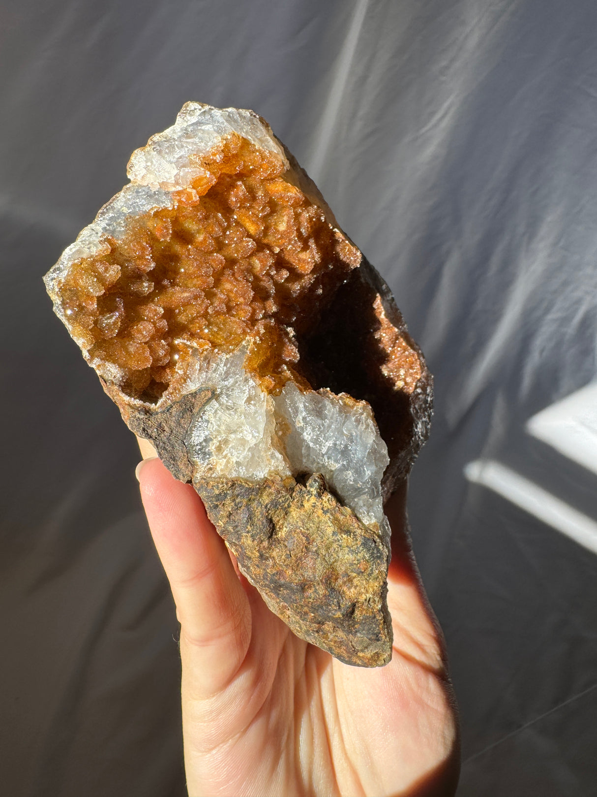 Copper Raw Sugar Druzy Rainbow Amethyst