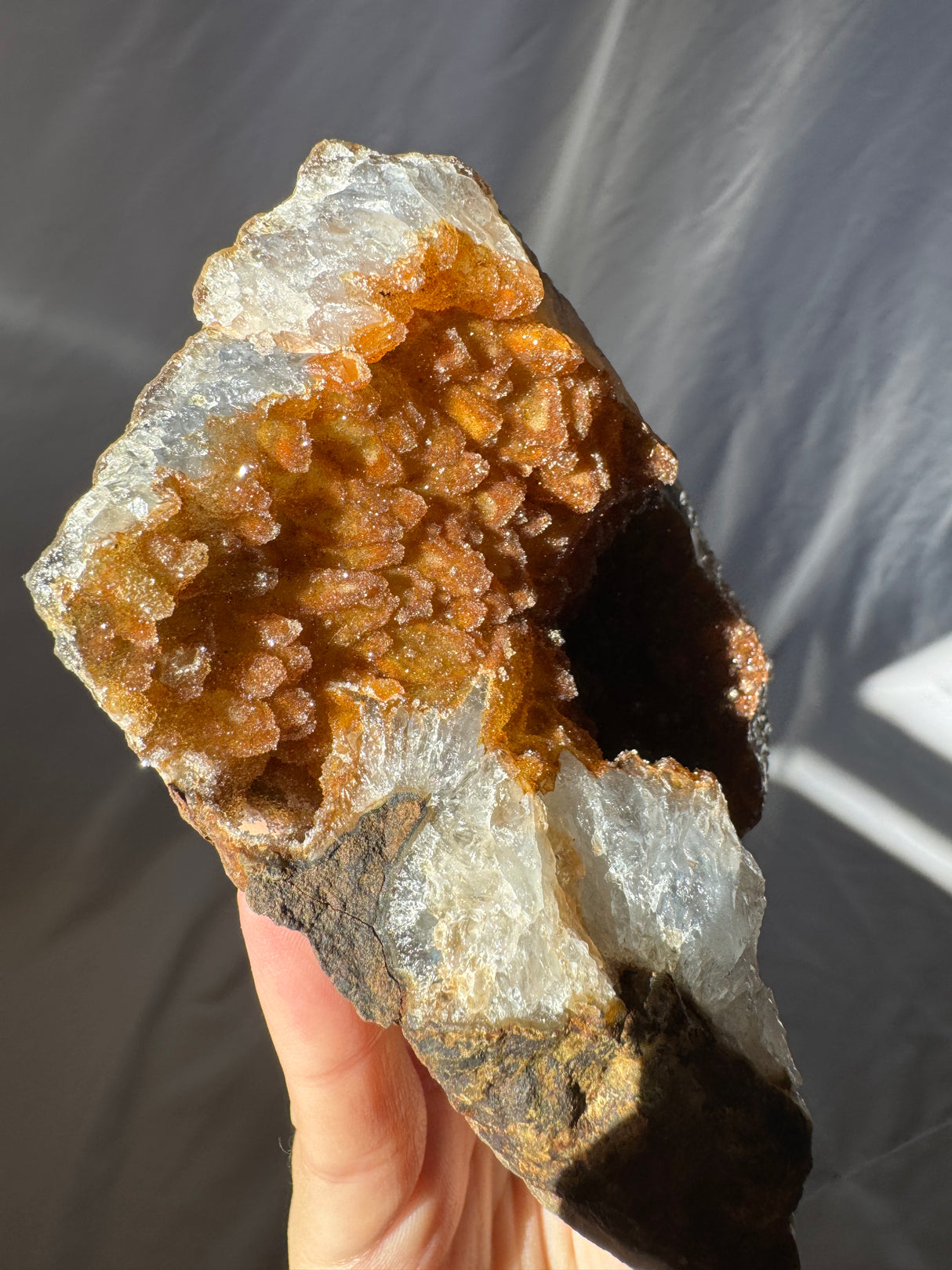 Copper Raw Sugar Druzy Rainbow Amethyst