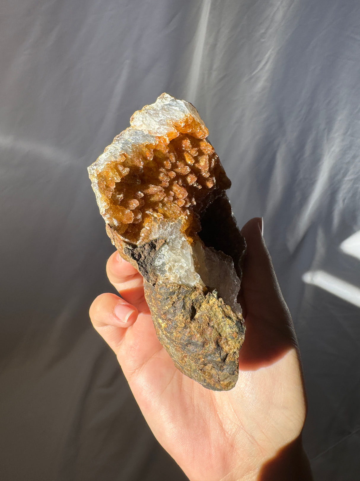 Copper Raw Sugar Druzy Rainbow Amethyst