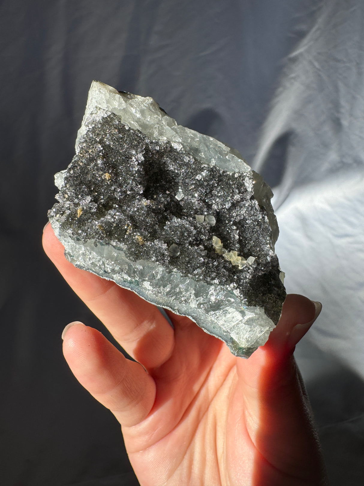 Raw Black Rainbow Amethyst Cluster