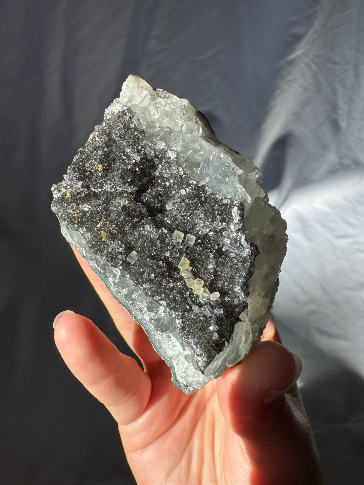 Raw Black Rainbow Amethyst Cluster