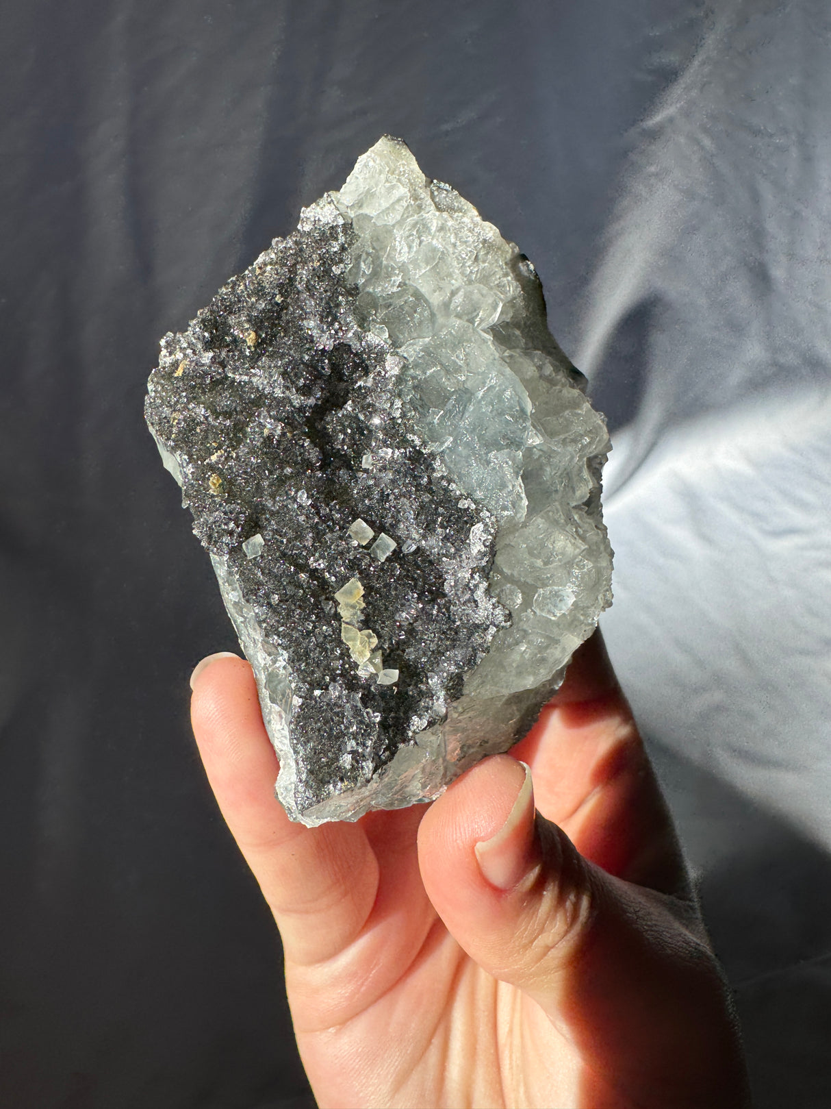 Raw Black Rainbow Amethyst Cluster