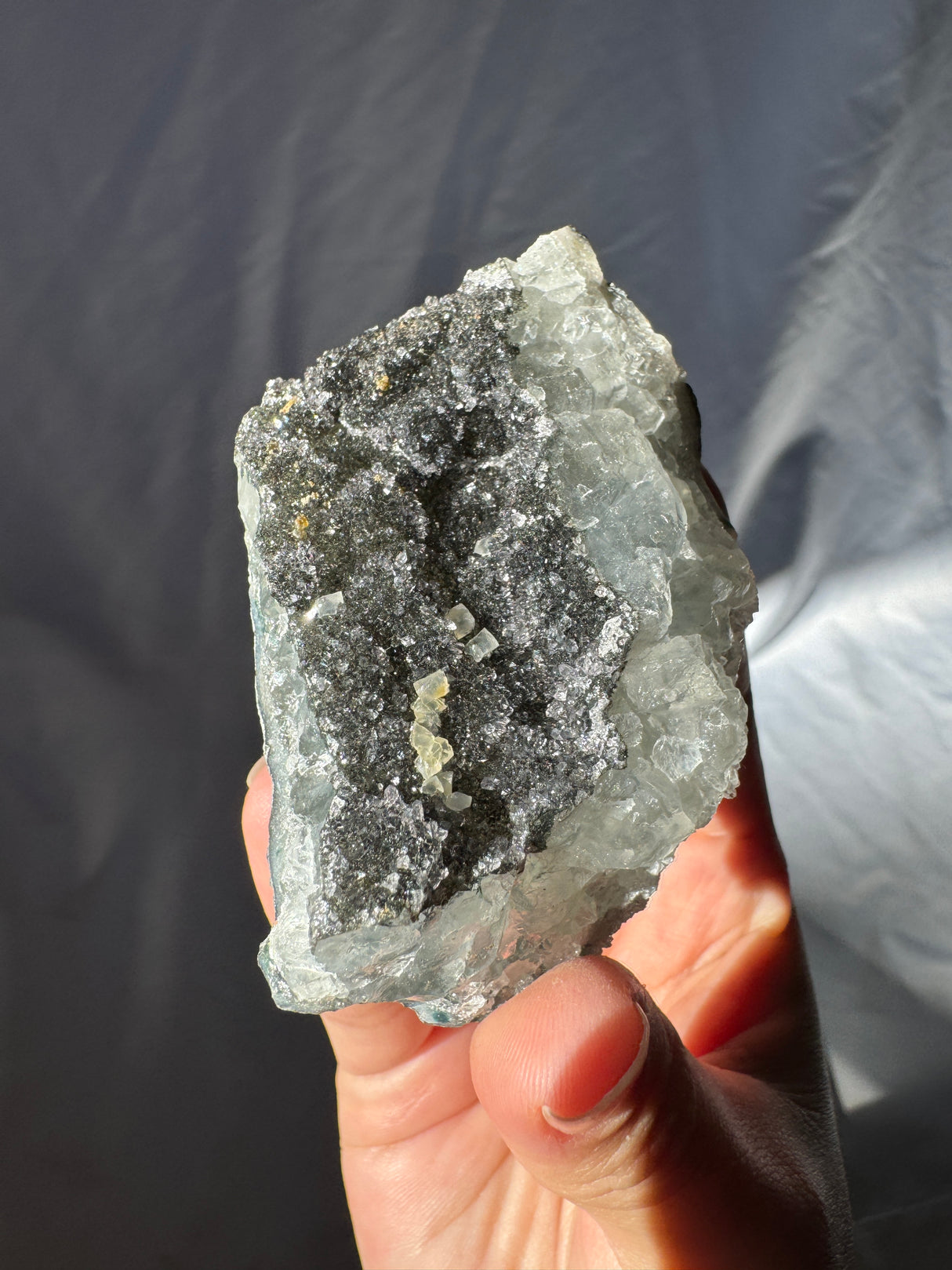 Raw Black Rainbow Amethyst Cluster