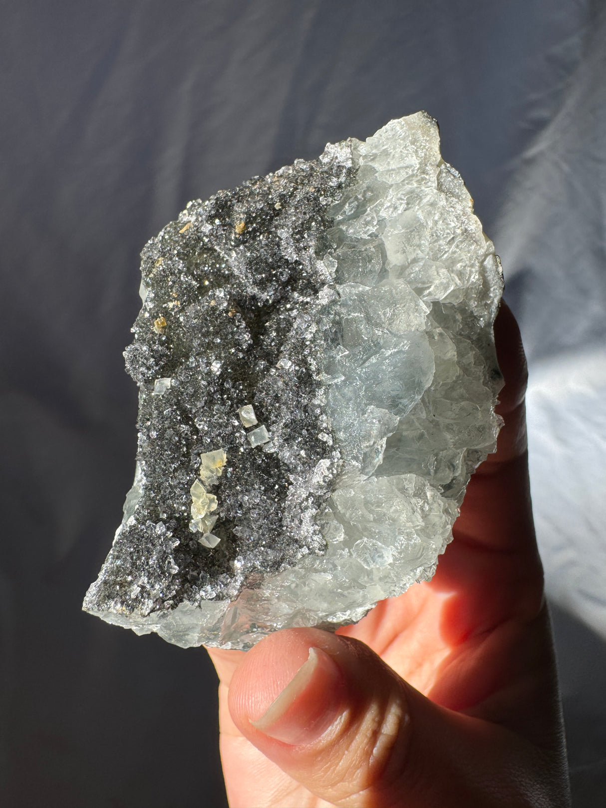 Raw Black Rainbow Amethyst Cluster