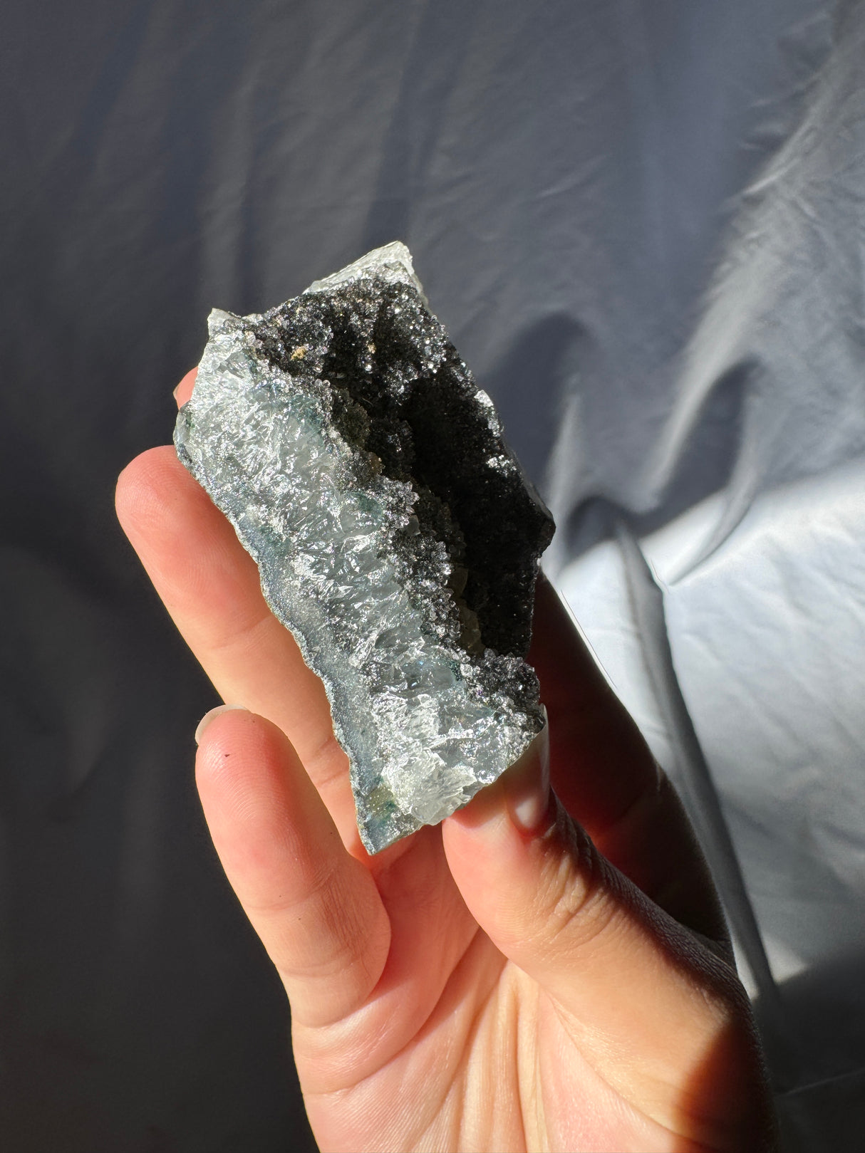 Raw Black Rainbow Amethyst Cluster