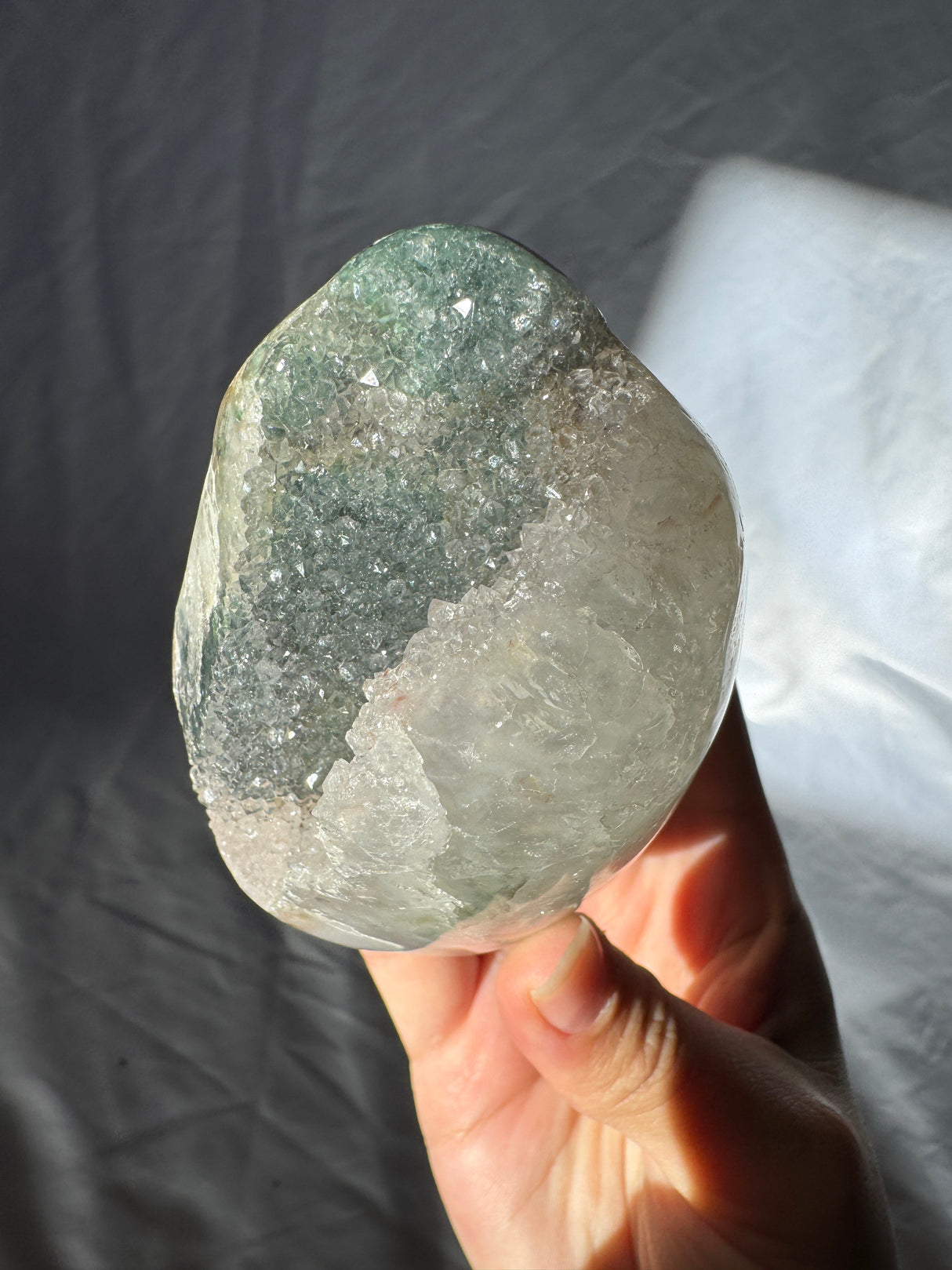 Druzy Green Rainbow Amethyst Free Form (Self Stands)