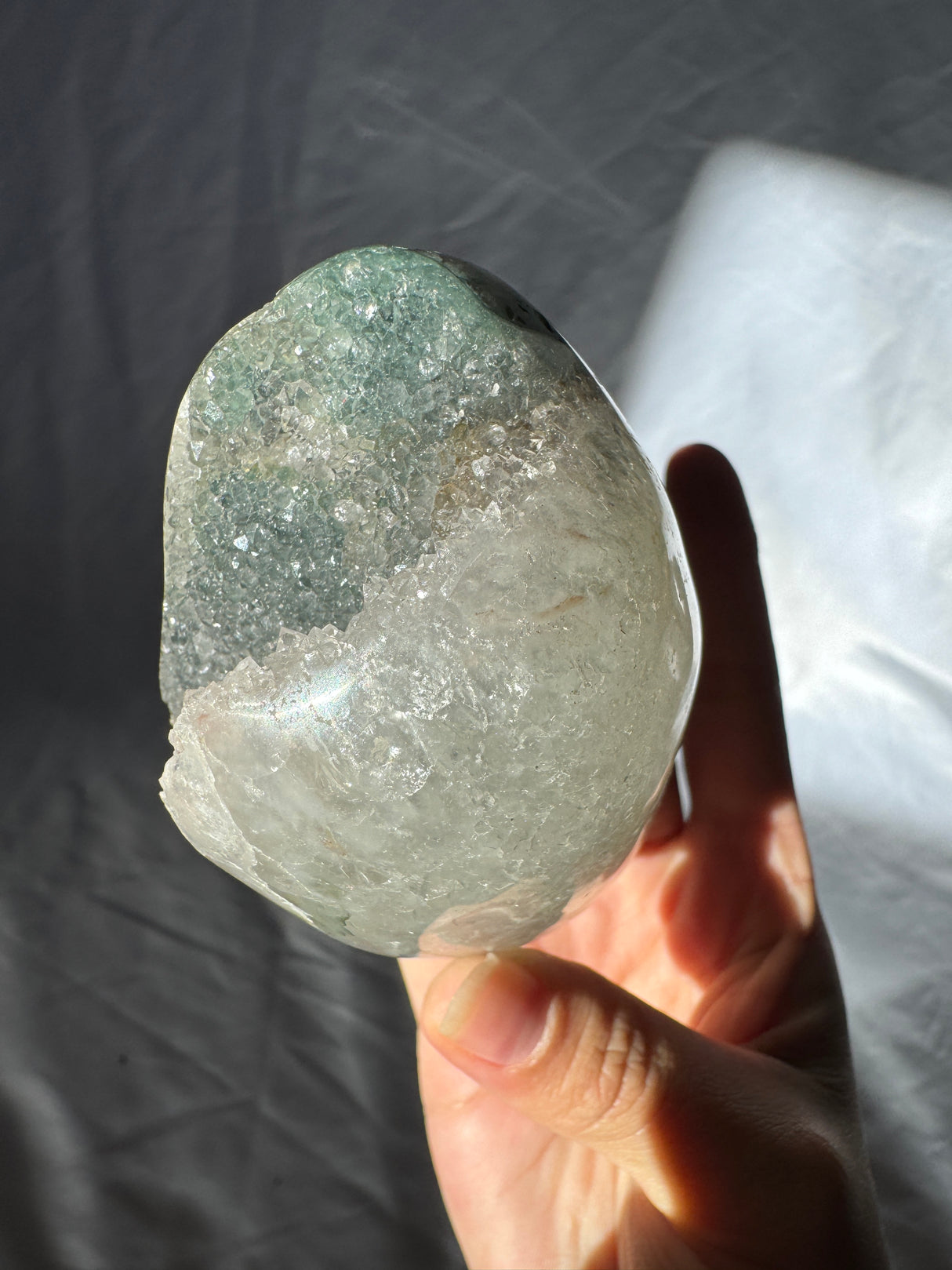 Druzy Green Rainbow Amethyst Free Form (Self Stands)