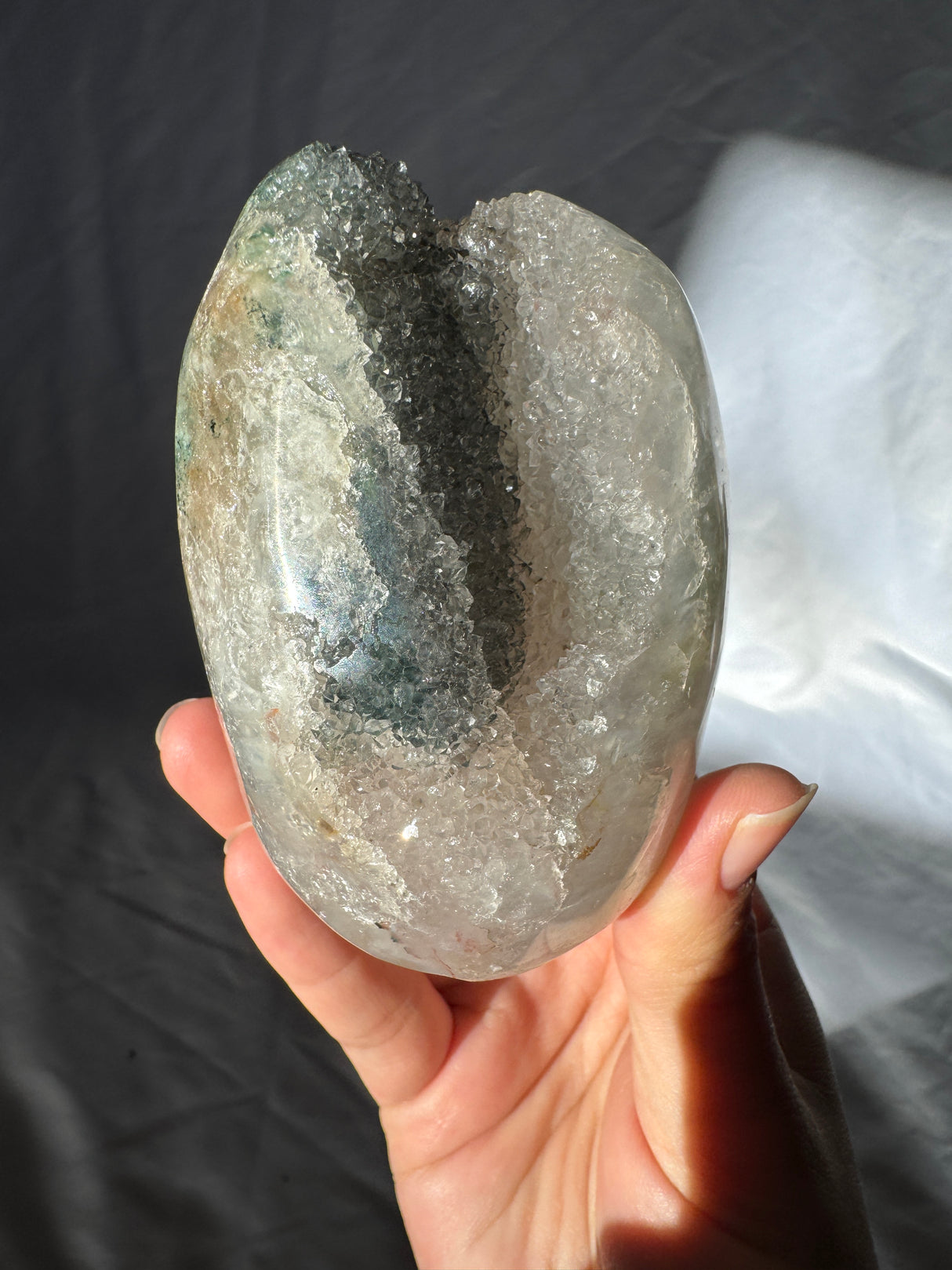 Druzy Green Rainbow Amethyst Free Form (Self Stands)