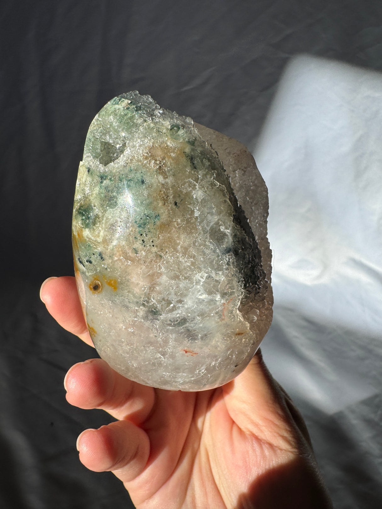 Druzy Green Rainbow Amethyst Free Form (Self Stands)