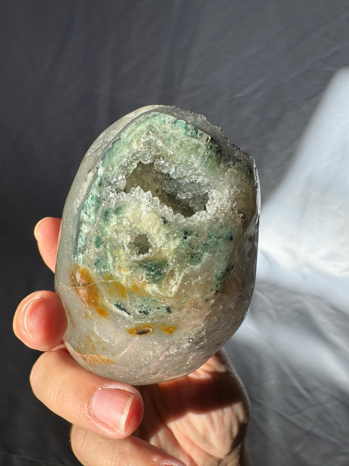 Druzy Green Rainbow Amethyst Free Form (Self Stands)