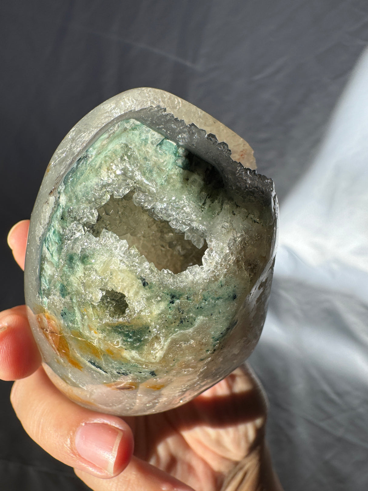 Druzy Green Rainbow Amethyst Free Form (Self Stands)