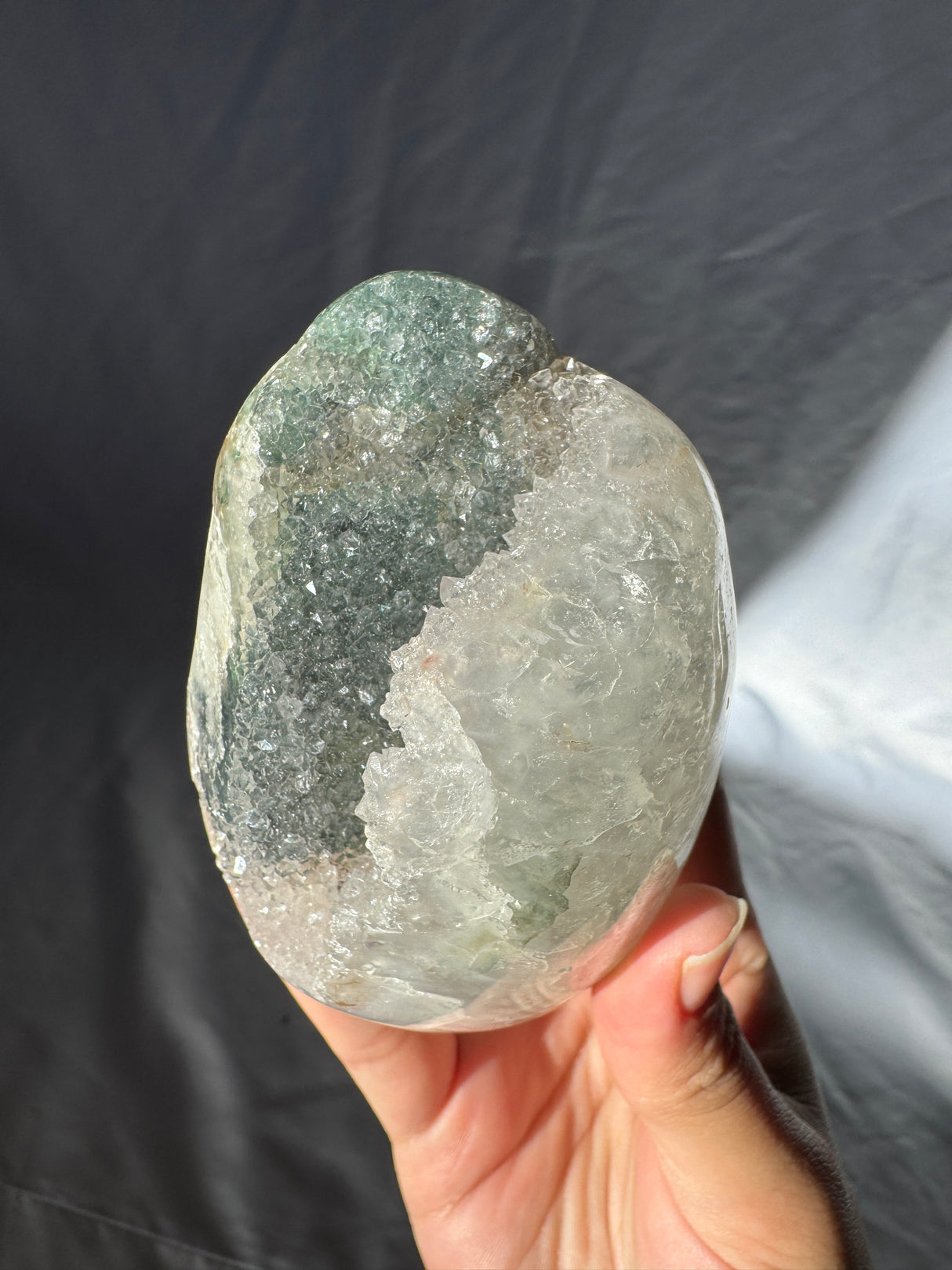 Druzy Green Rainbow Amethyst Free Form (Self Stands)