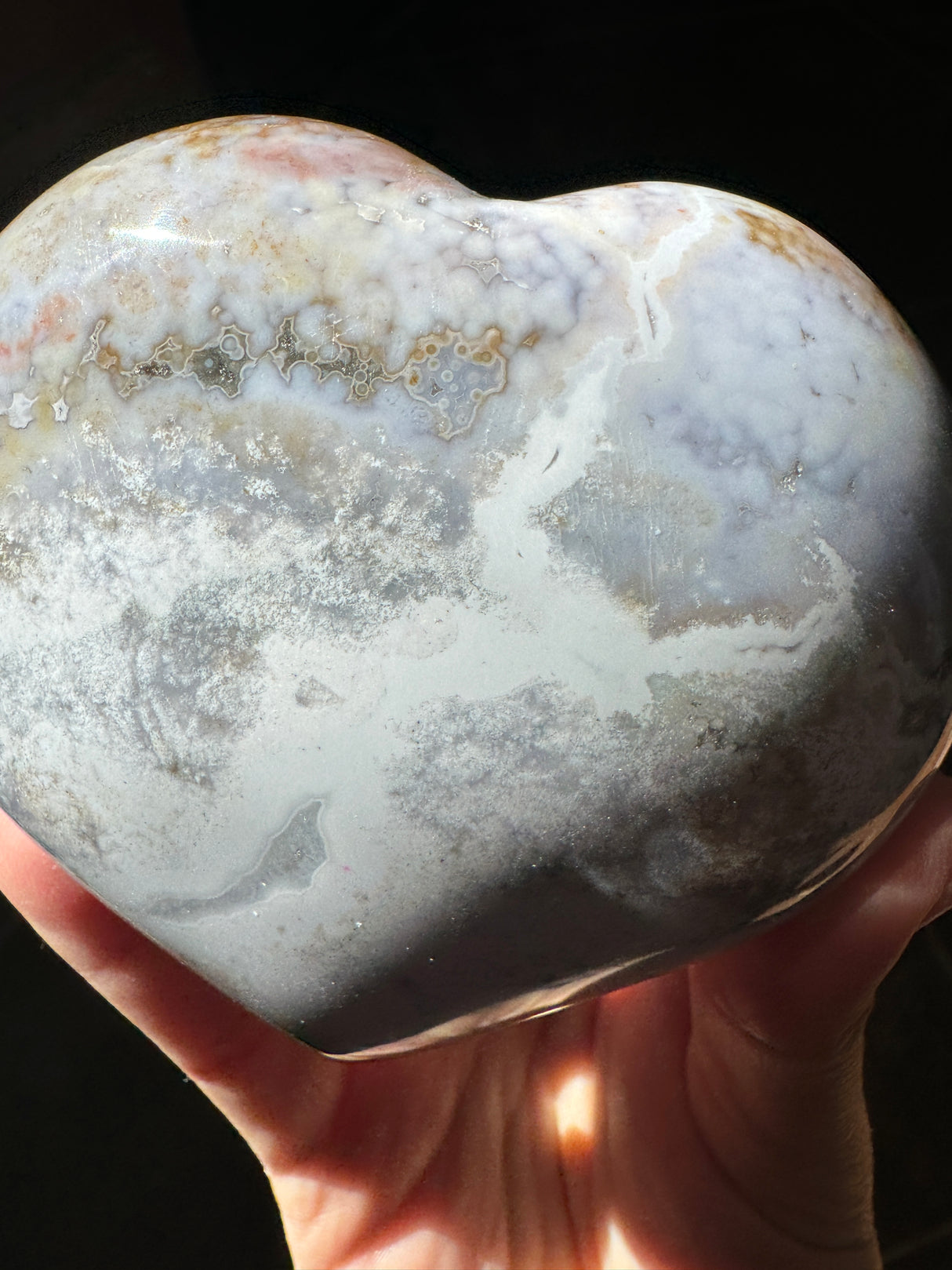Sparkly Pastel Sea Jasper Heart